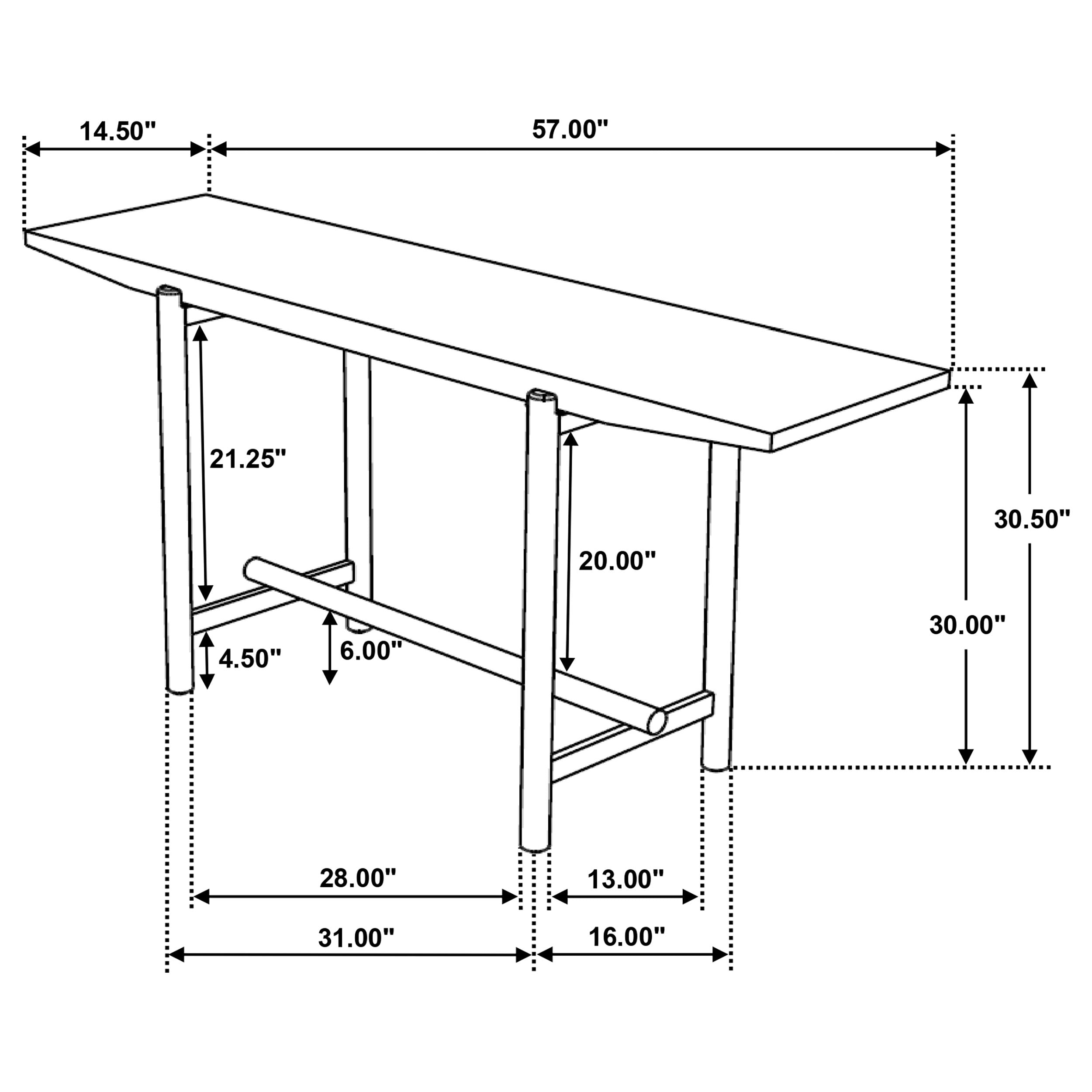 Darius Solid Wood Entryway Console Table Natural Mango — view 11