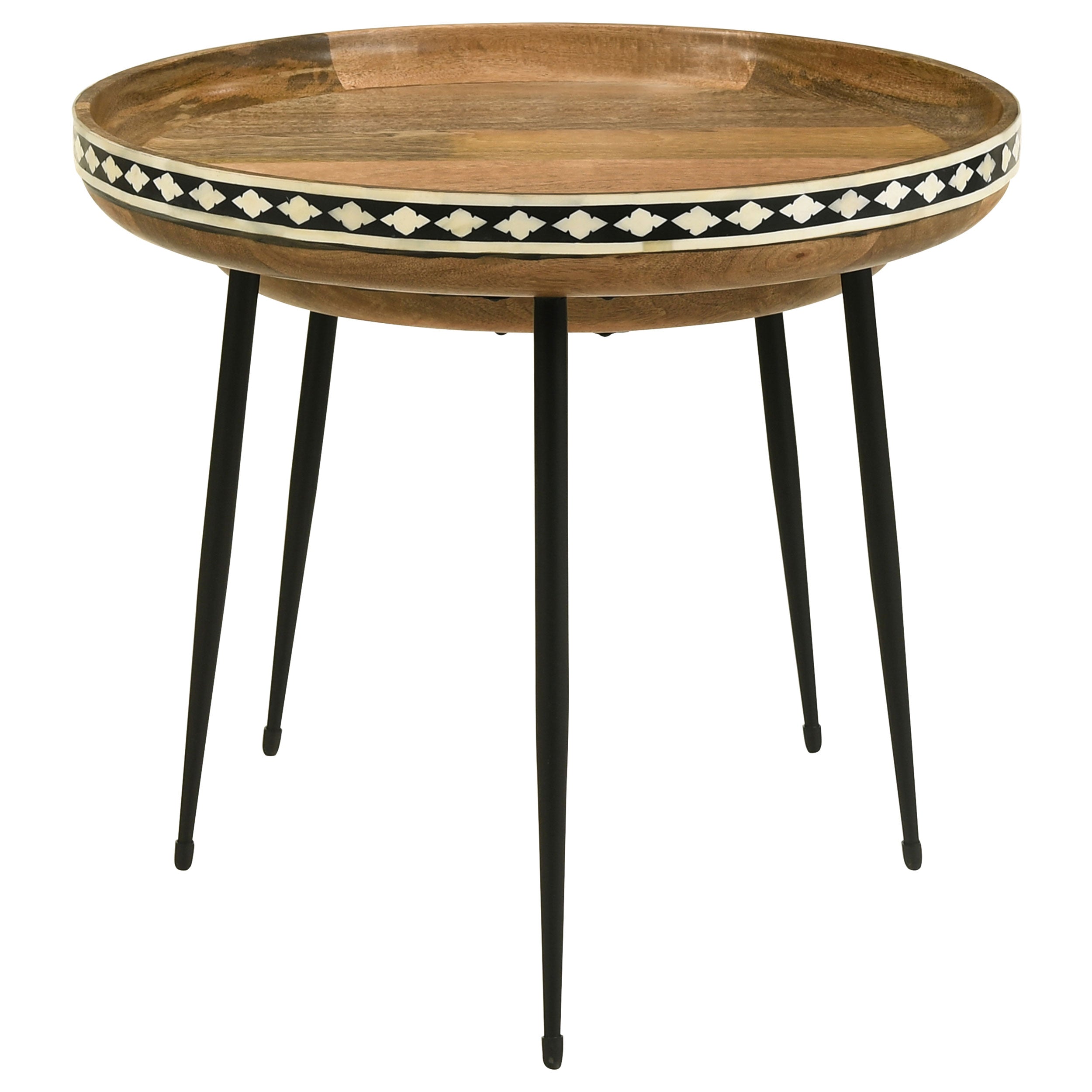 Ollie 2-piece Solid Wood Bone Inlay Nesting Table Natural — view 5