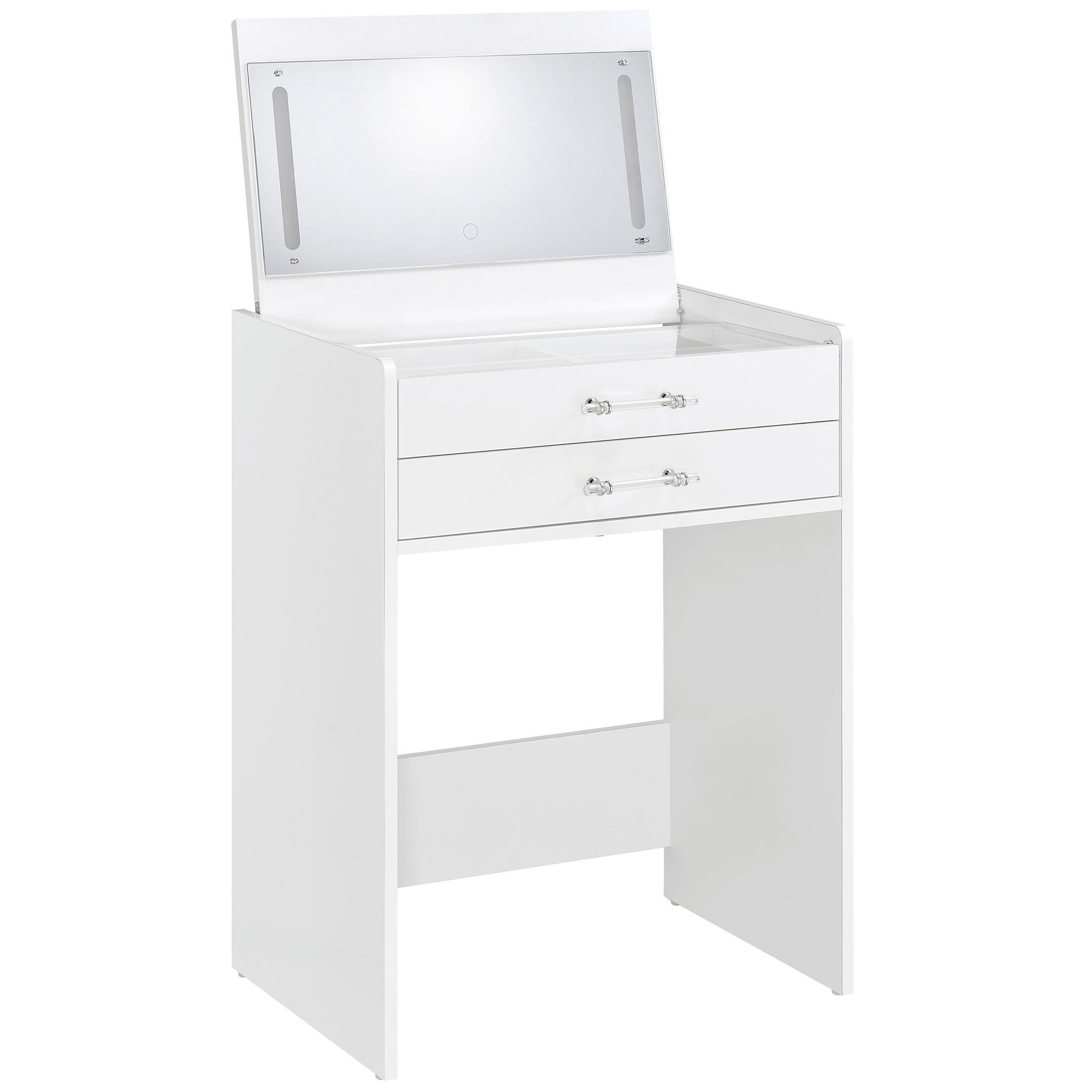Danbury 3-drawer Makeup Vanity & Stool Set White High Gloss — view 7