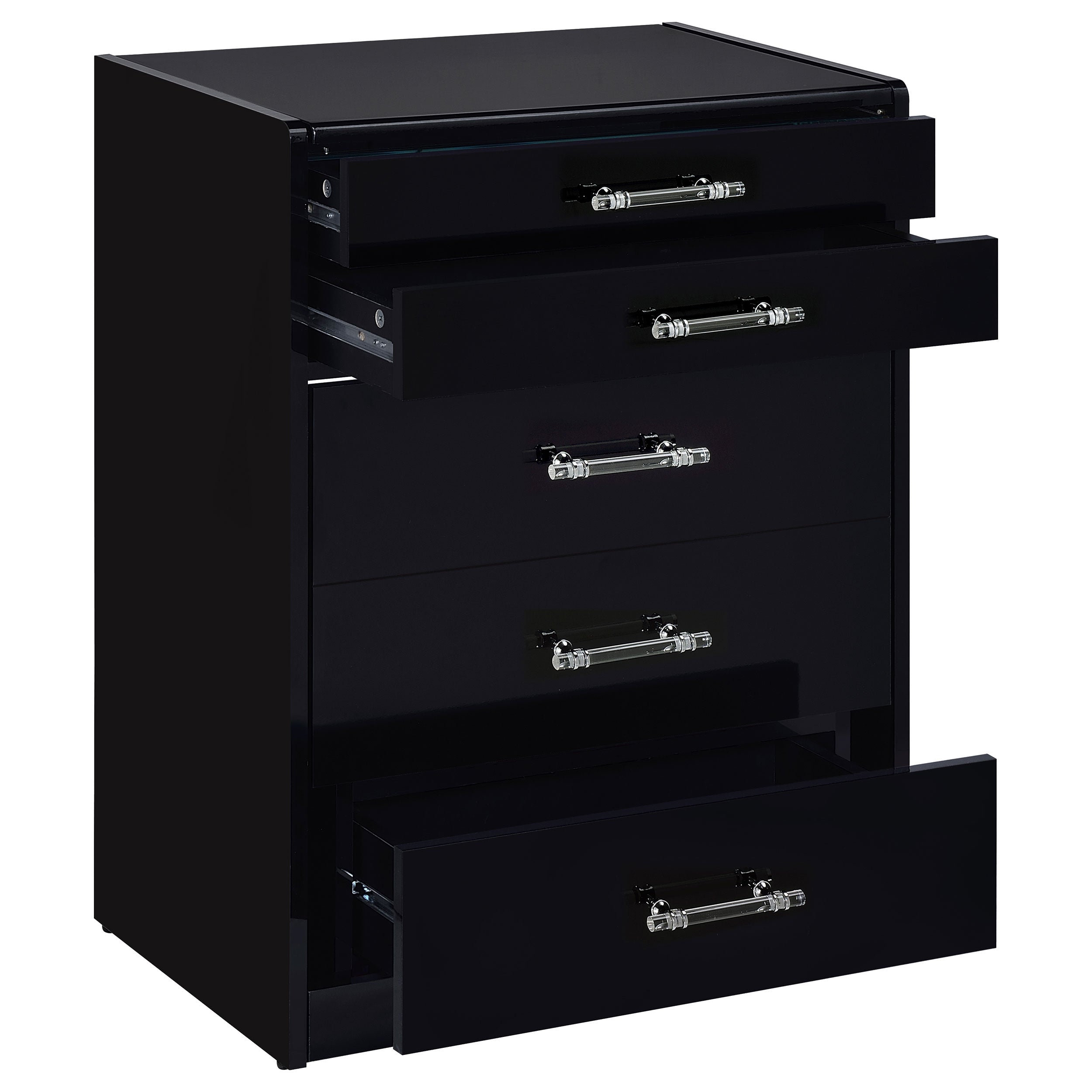 Danbury 3-drawer Makeup Vanity & Stool Set Black High Gloss — view 5