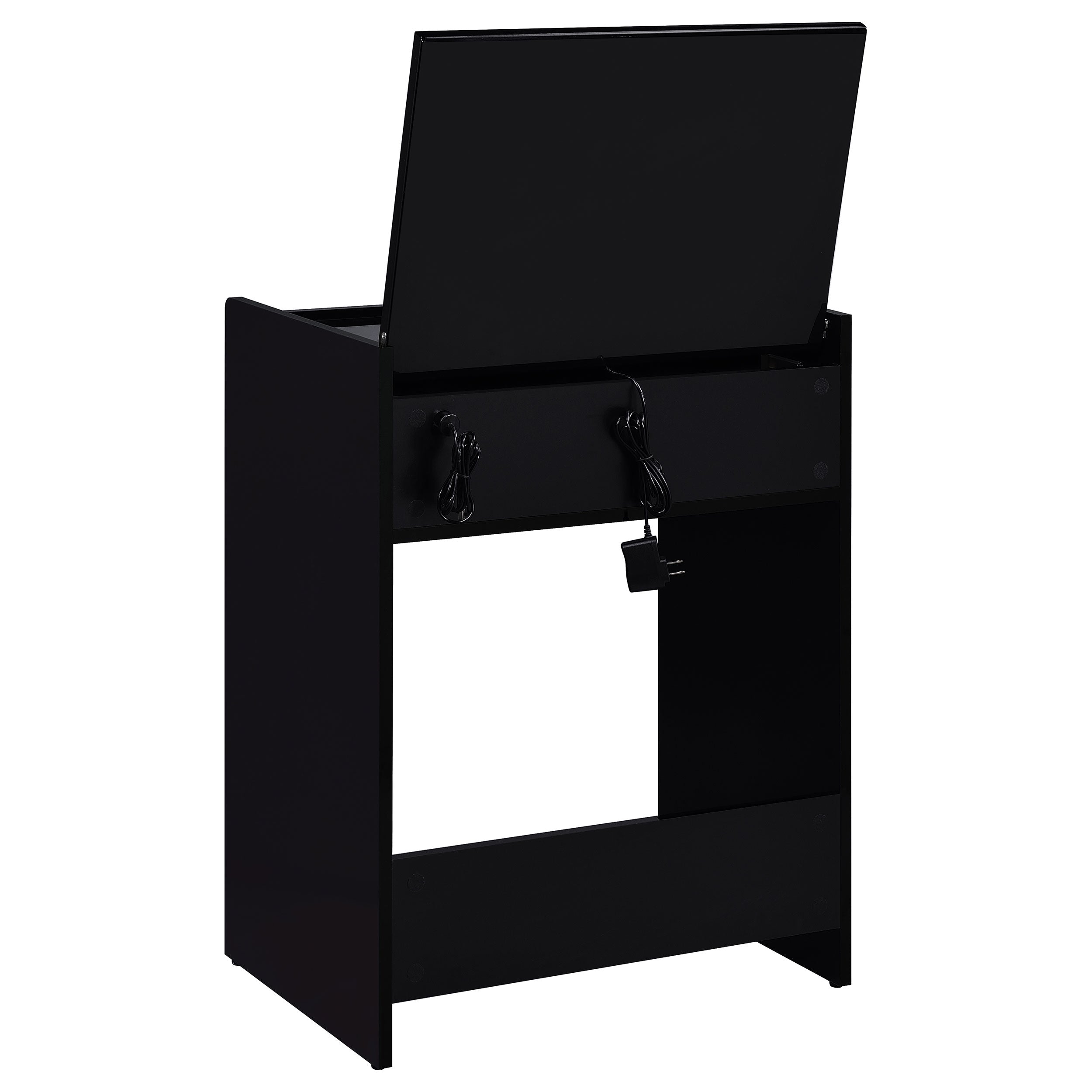 Danbury 3-drawer Makeup Vanity & Stool Set Black High Gloss — view 11