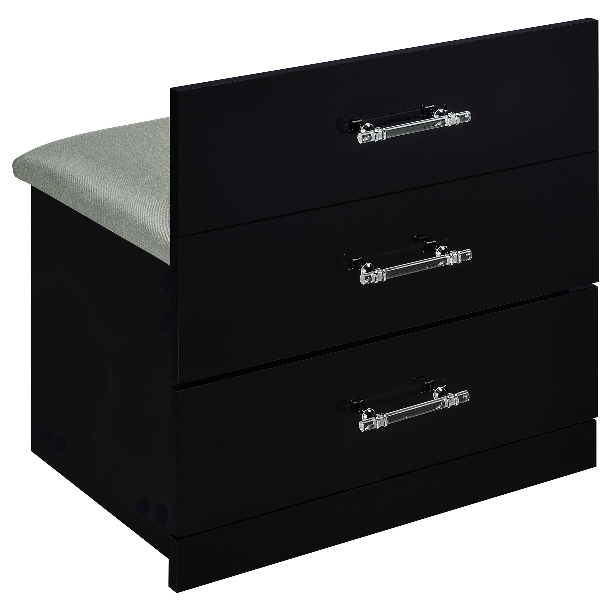 Danbury 3-drawer Makeup Vanity & Stool Set Black High Gloss — view 15