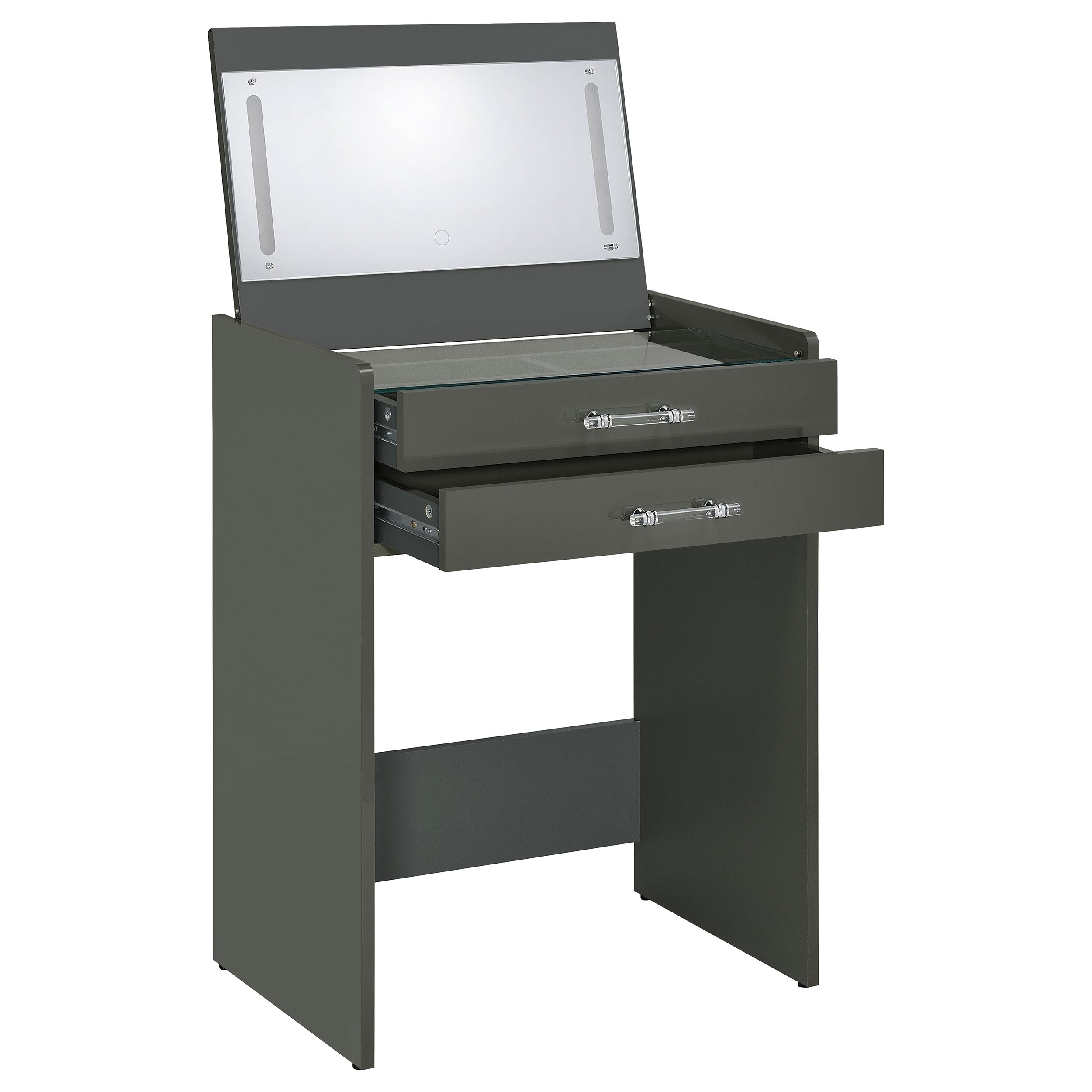 Danbury 3-drawer Makeup Vanity & Stool Set Grey High Gloss — view 8