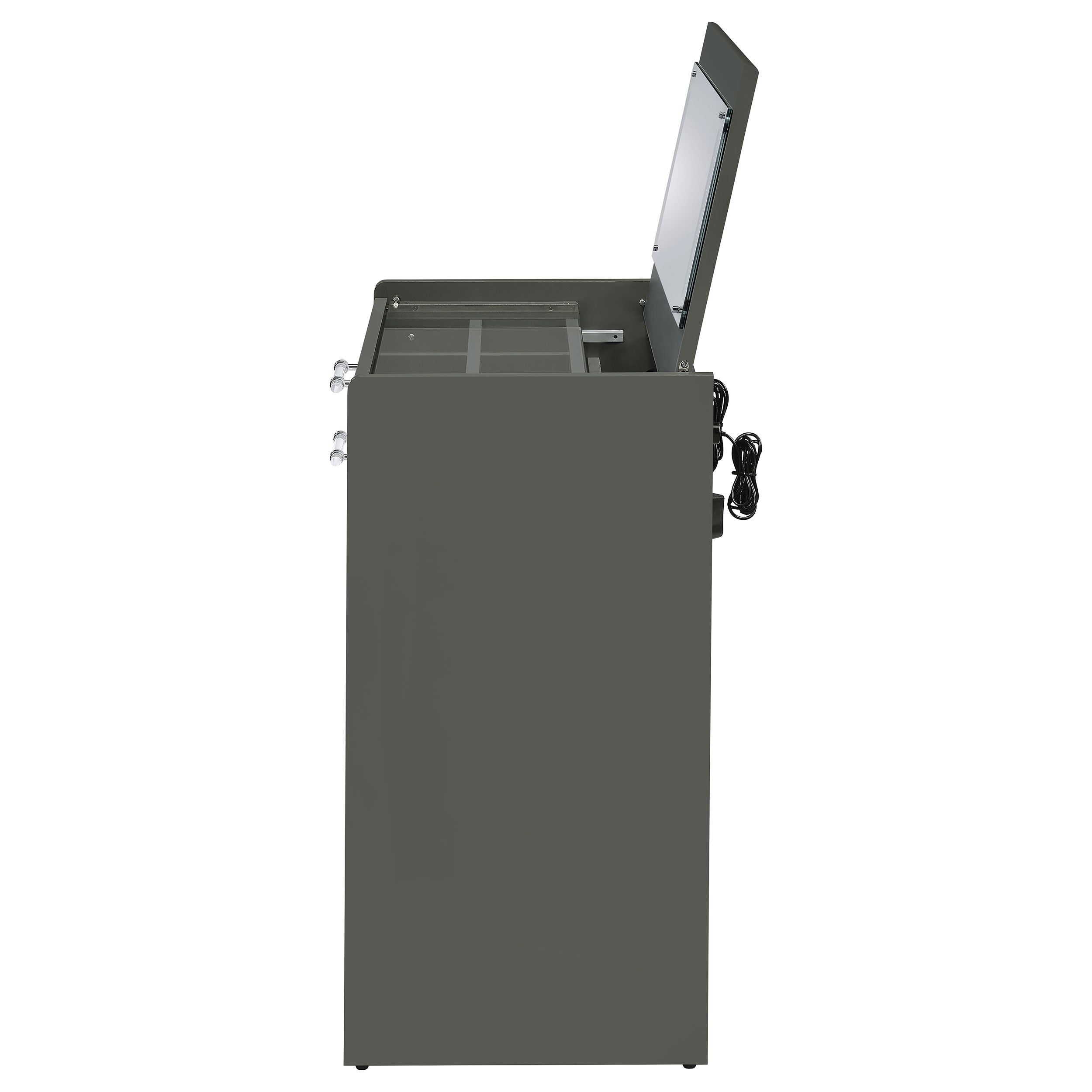 Danbury 3-drawer Makeup Vanity & Stool Set Grey High Gloss — view 10