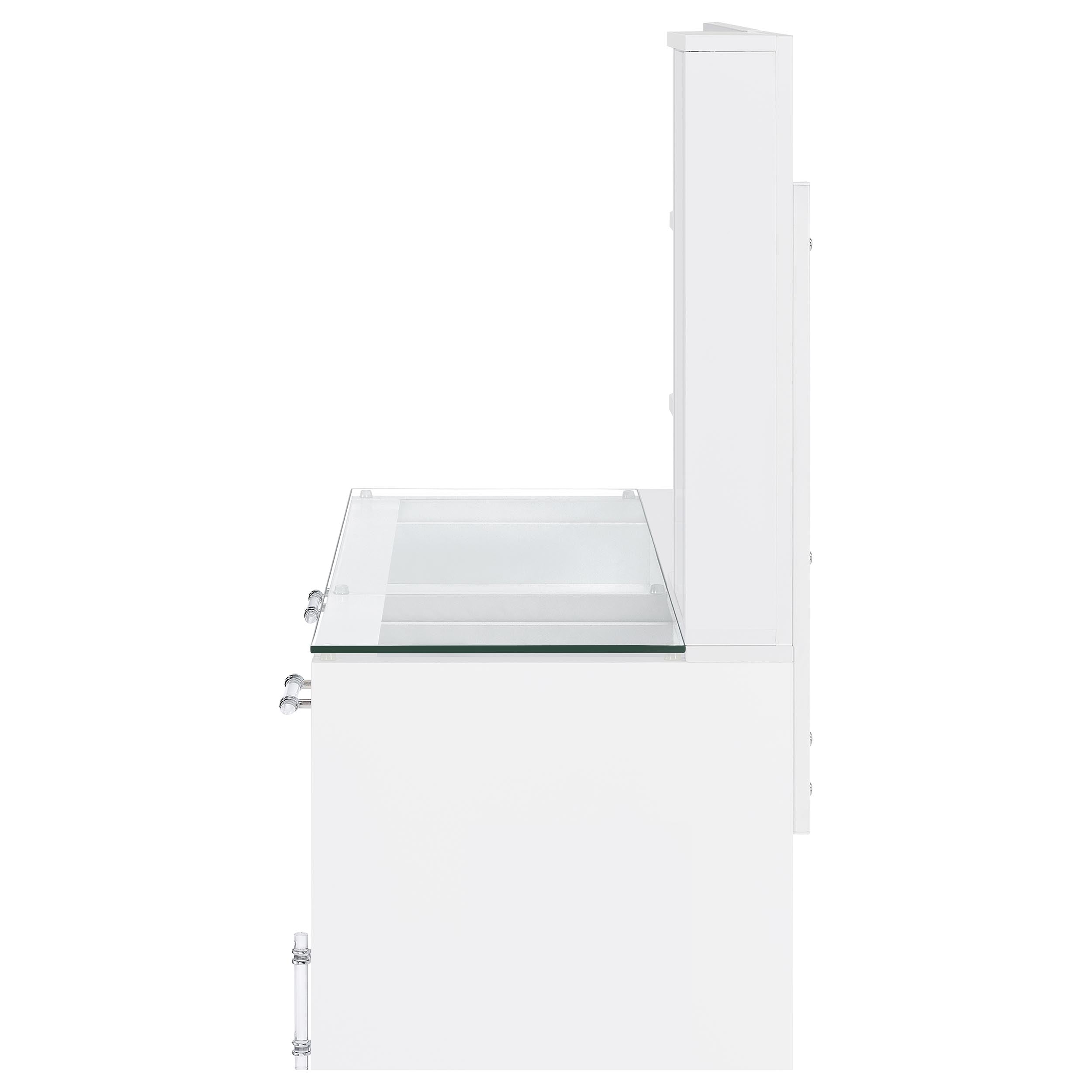 Flora 2-drawer Vanity Set with LED Mirror White High Gloss — view 10