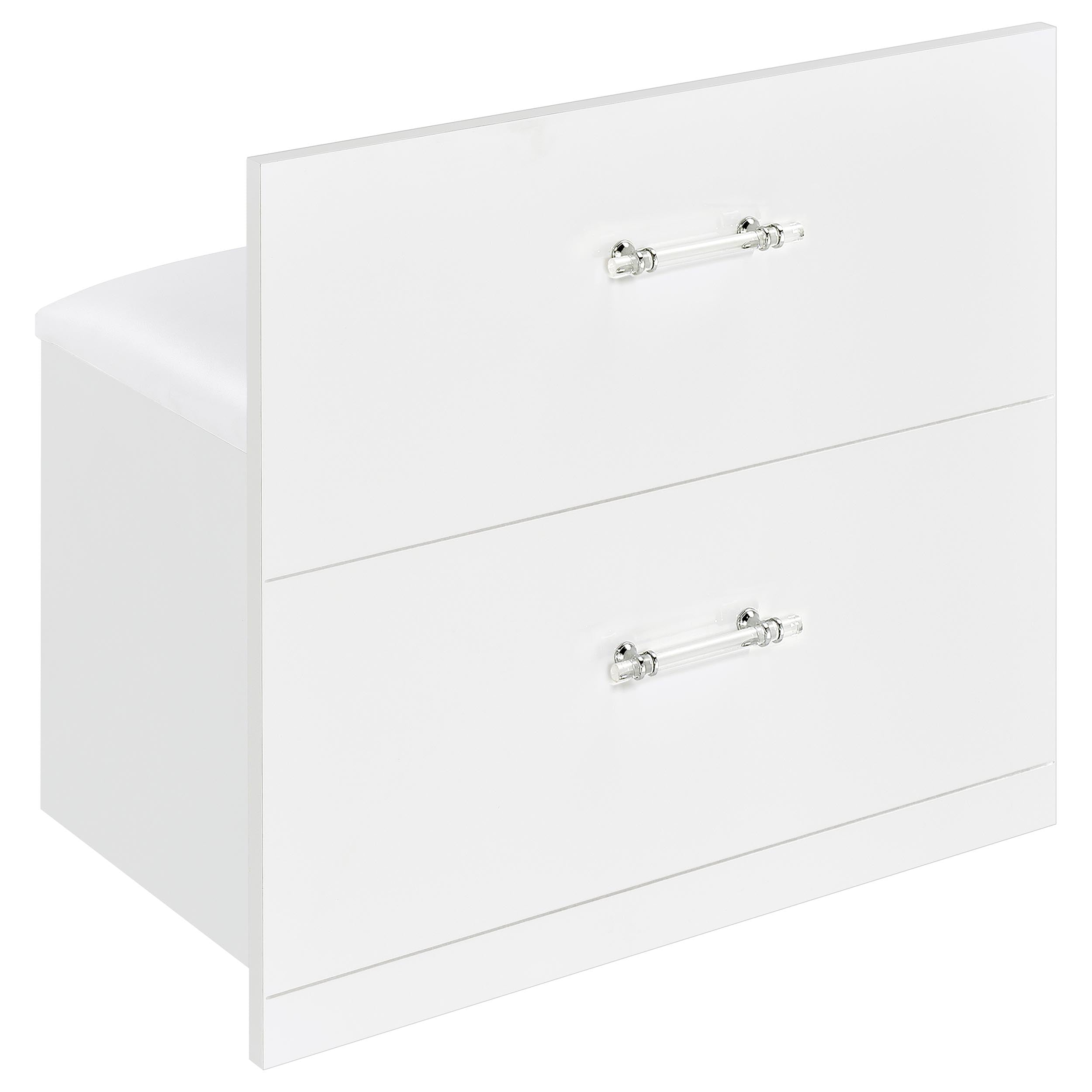 Flora 2-drawer Vanity Set with LED Mirror White High Gloss — view 16