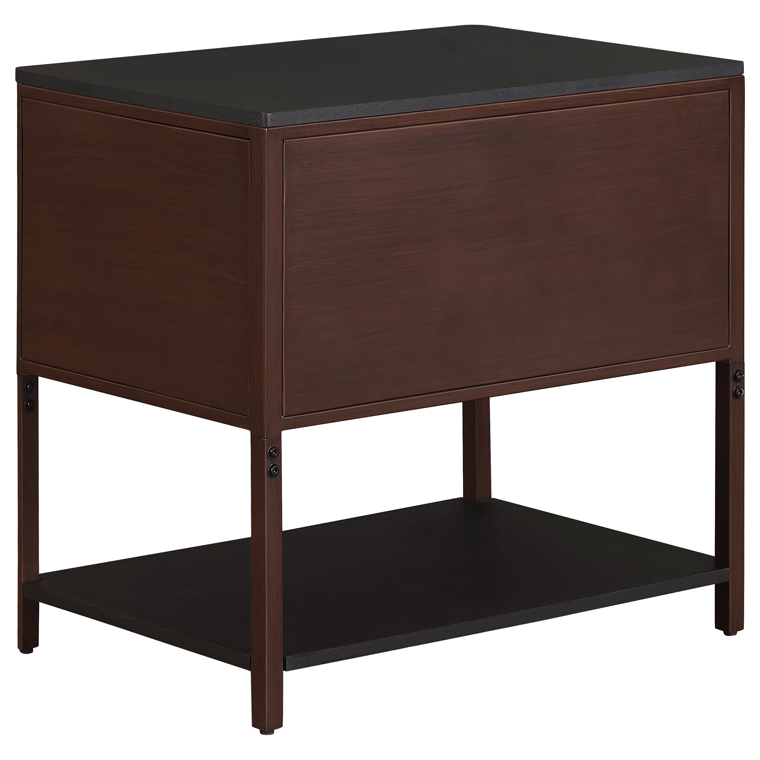 Zimmerlee 2-drawer Side Table with Shelf Rust Brown — view 6