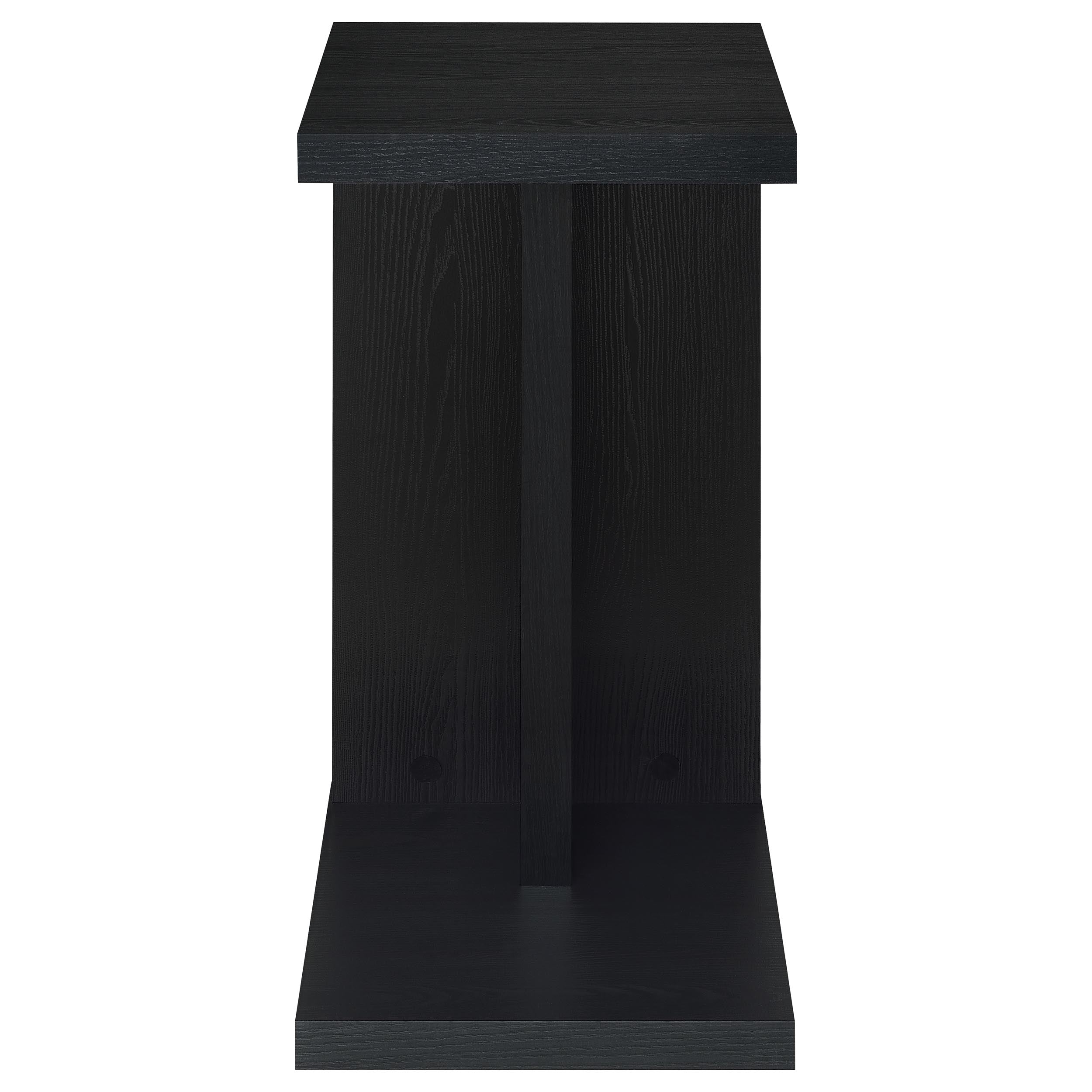 Clower Engineered Wood C-Shaped Sofa Side Table Black — view 3