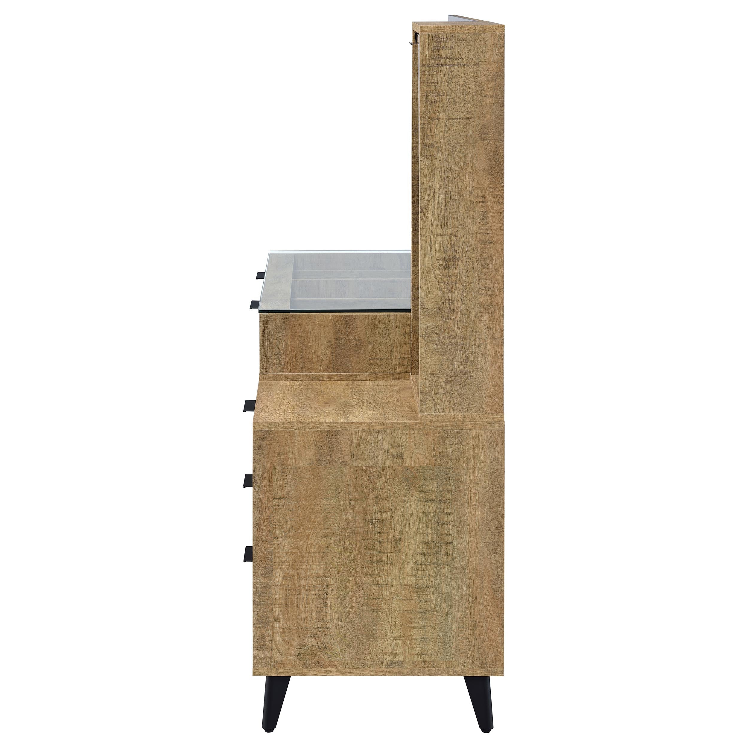 Souza 5-Drawer Makeup Vanity Table With LED Mirror Mango — view 7