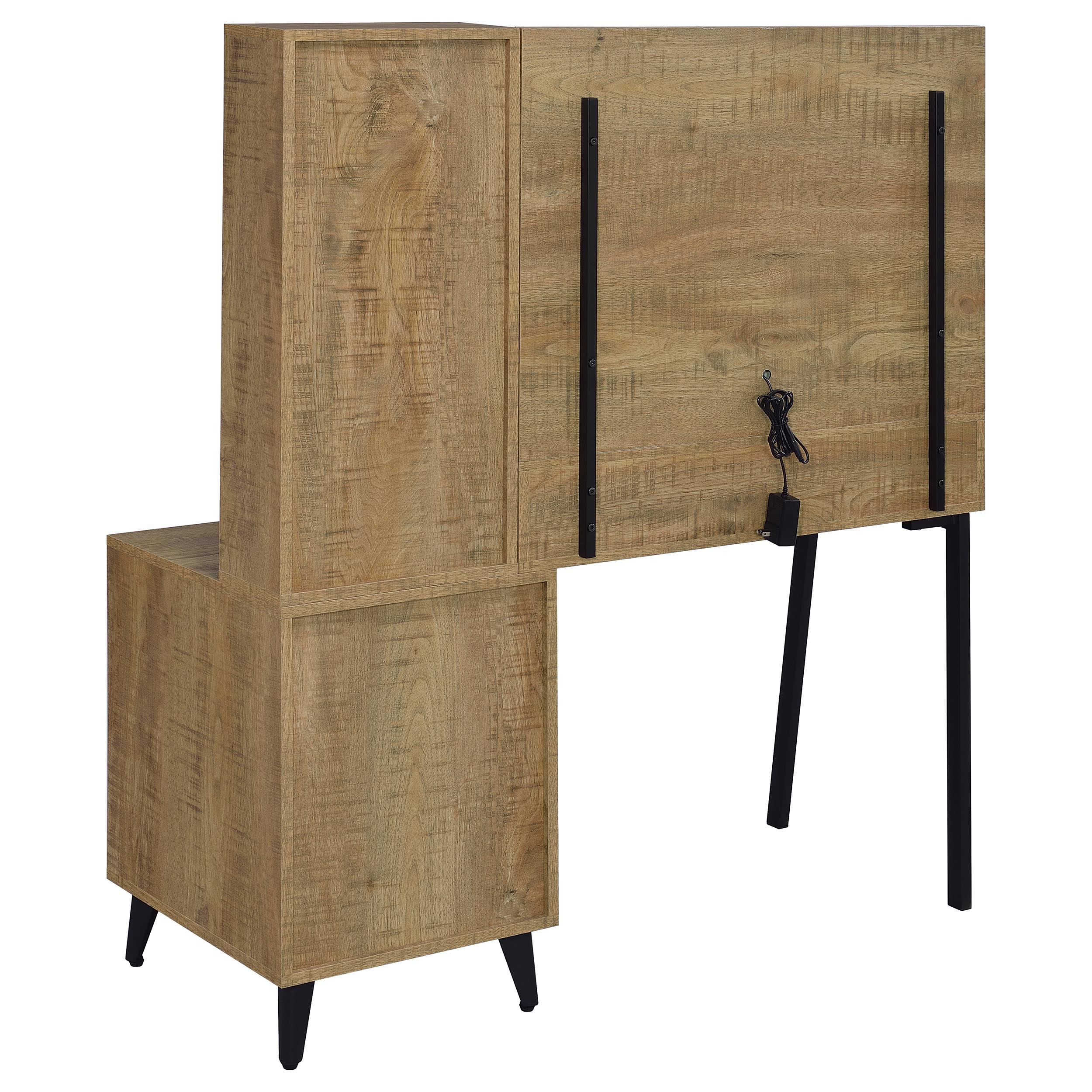 Souza 5-Drawer Makeup Vanity Table With LED Mirror Mango — view 8