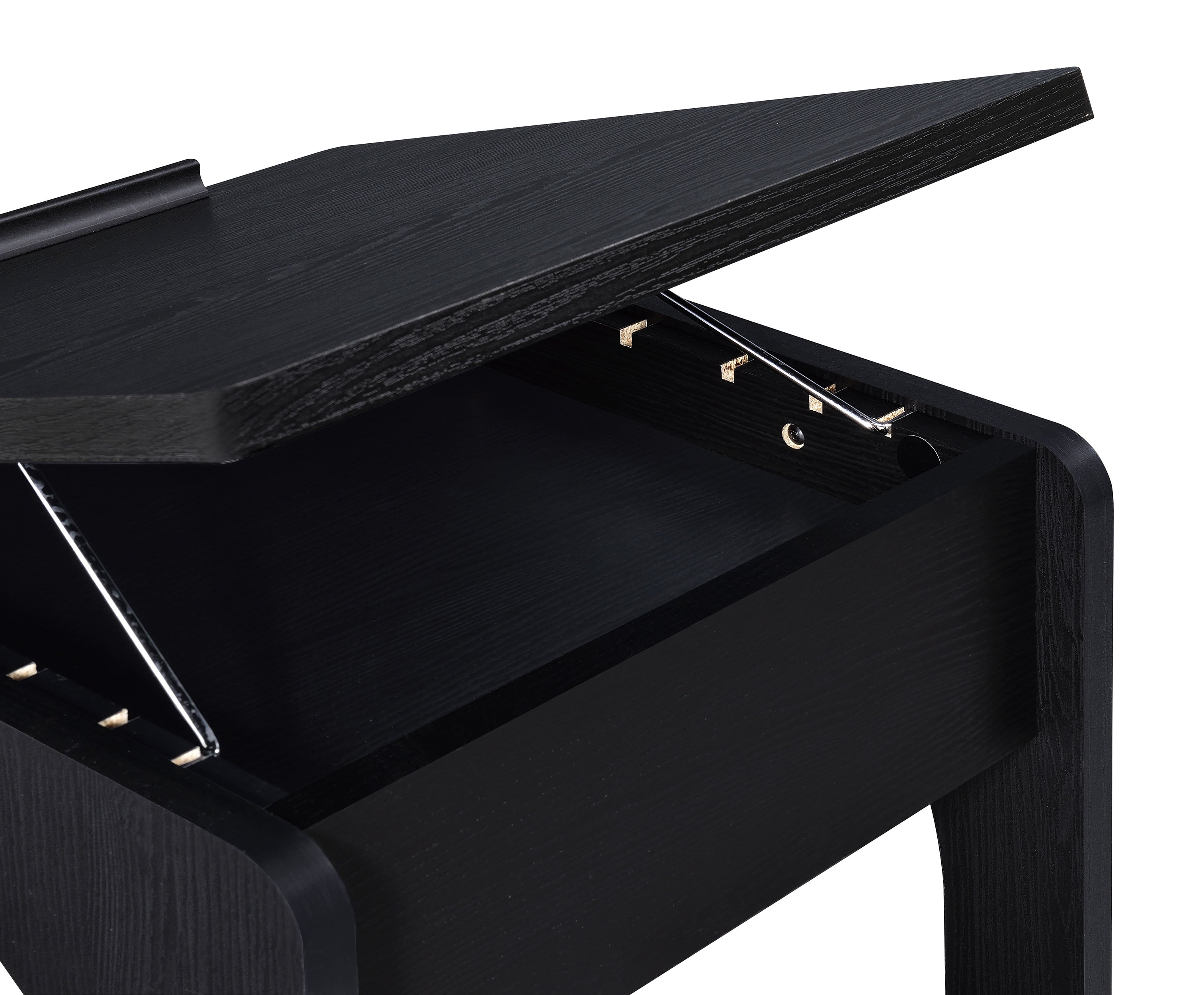 Ralston C-Shaped Lift-Top Sofa Side Table With Casters Black — view 13
