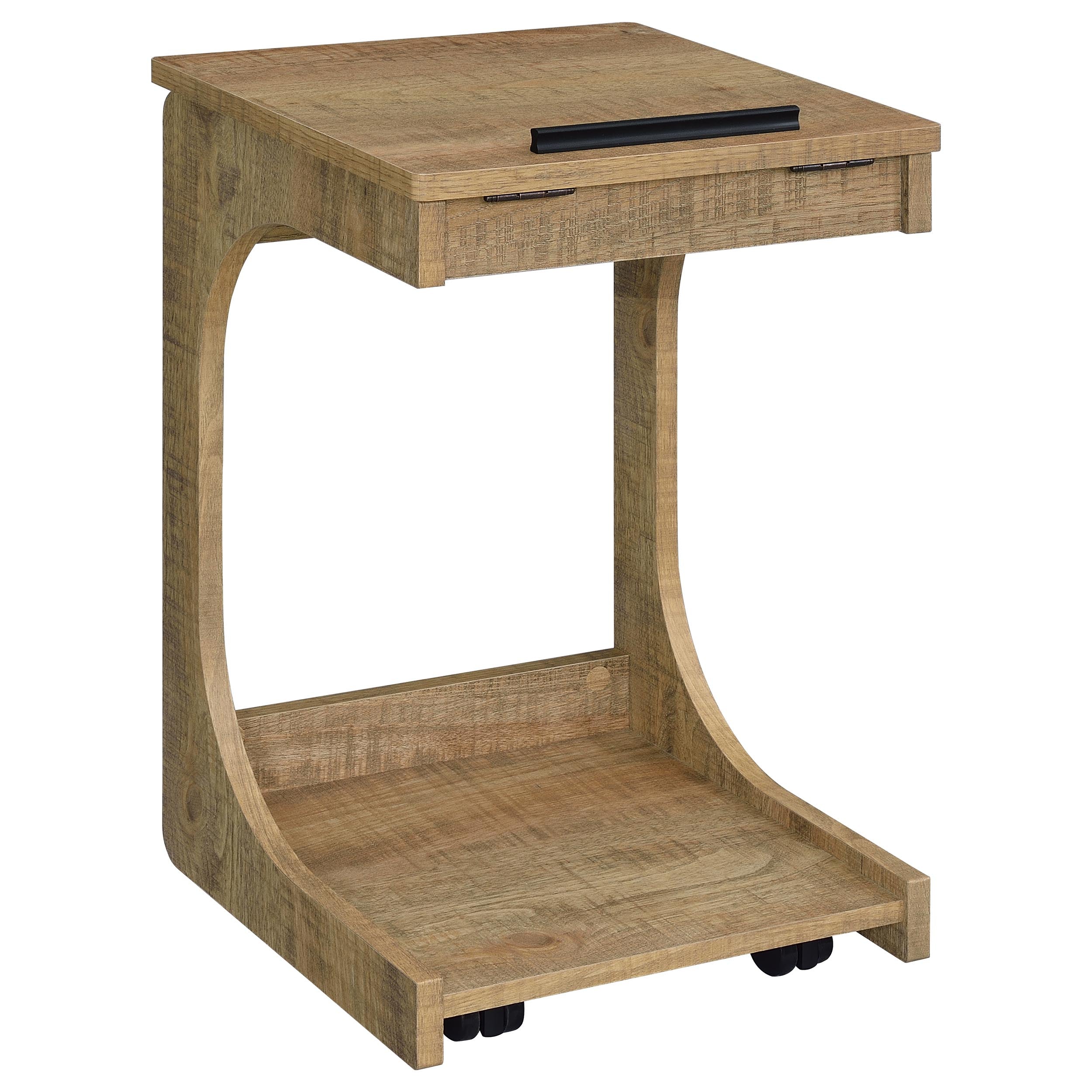 Ralston C-Shaped Lift-Top Sofa Side Table With Casters Mango — view 1