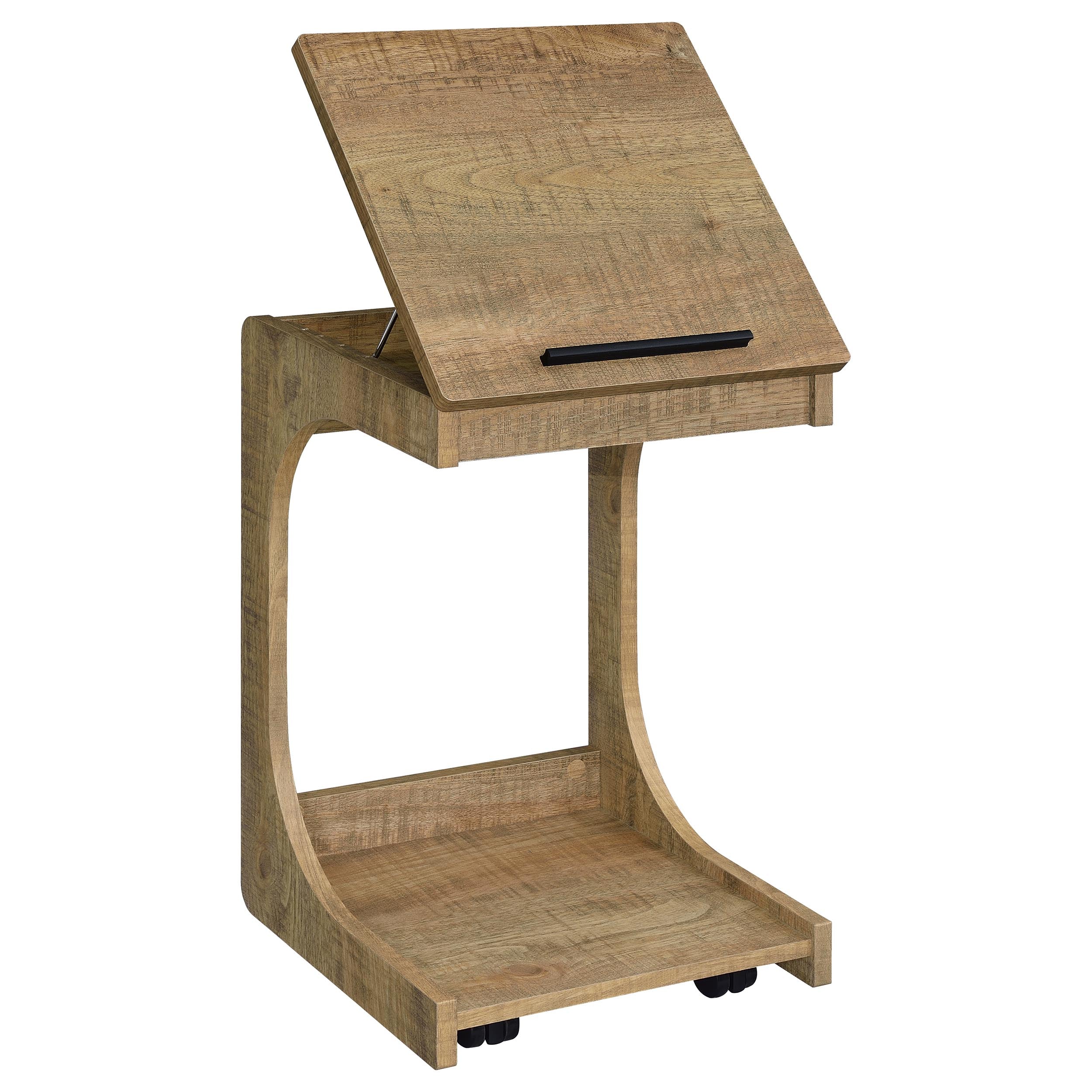 Ralston C-Shaped Lift-Top Sofa Side Table With Casters Mango — view 7