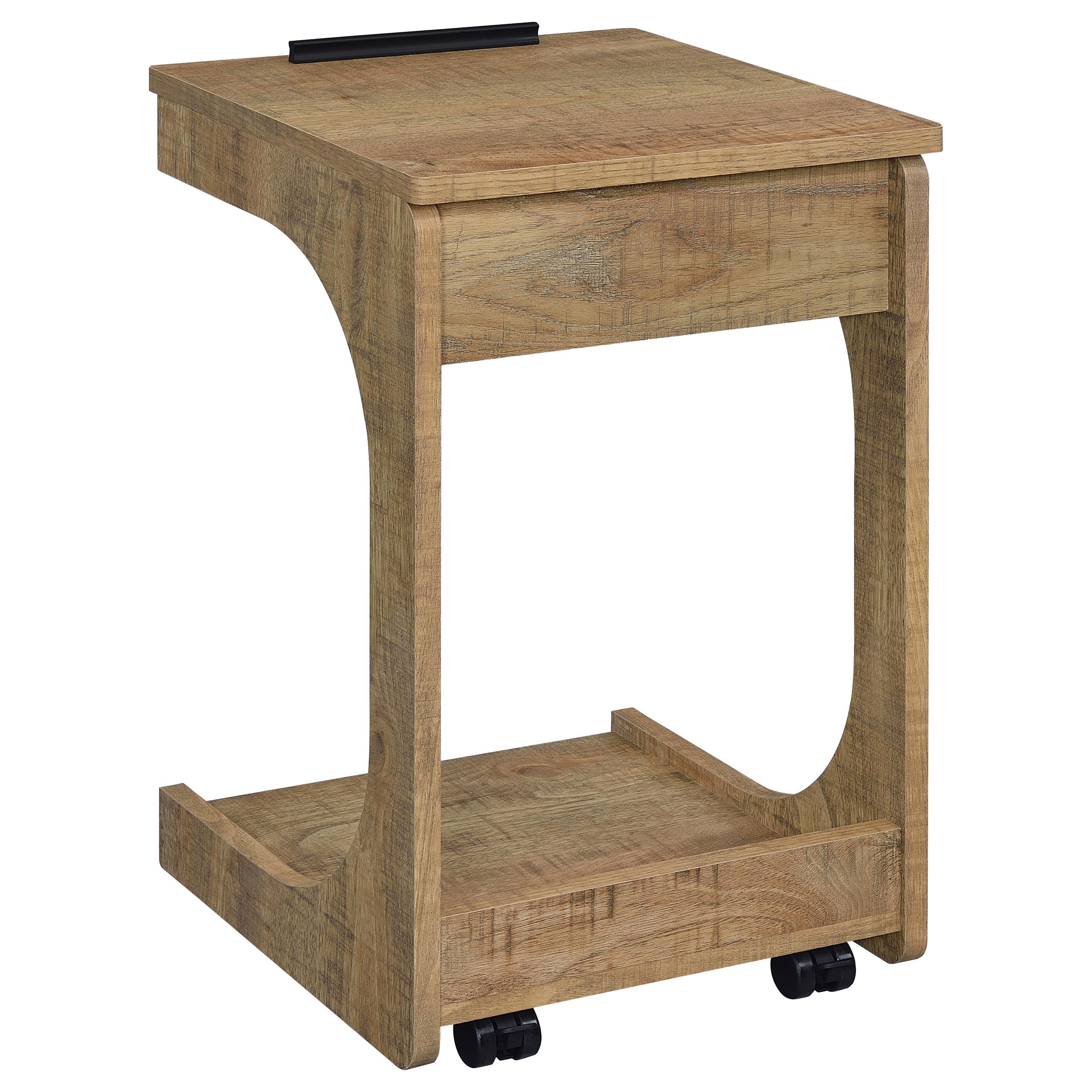 Ralston C-Shaped Lift-Top Sofa Side Table With Casters Mango — view 11