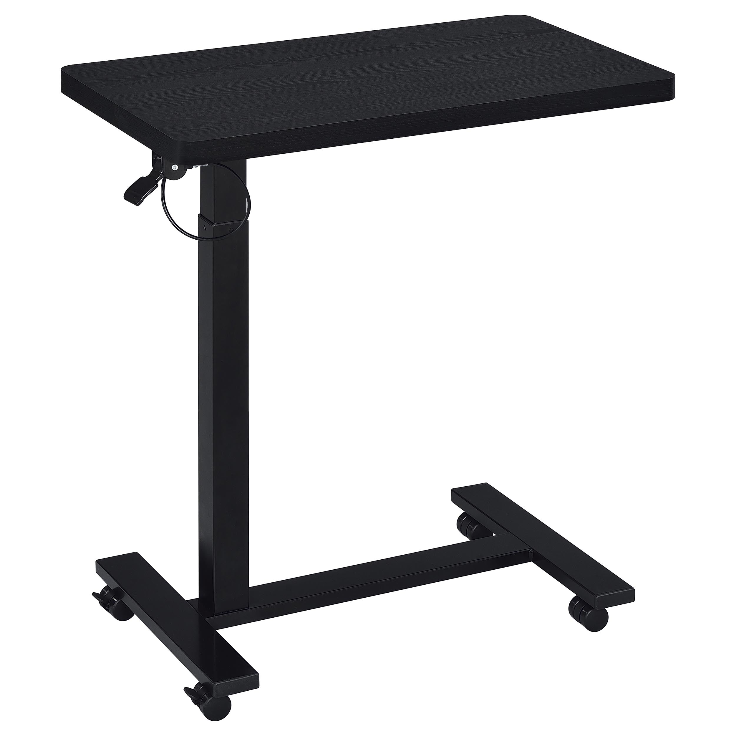 Westpark Pneumatic Adjustable C-Shape Side Table with Casters Black — view 3