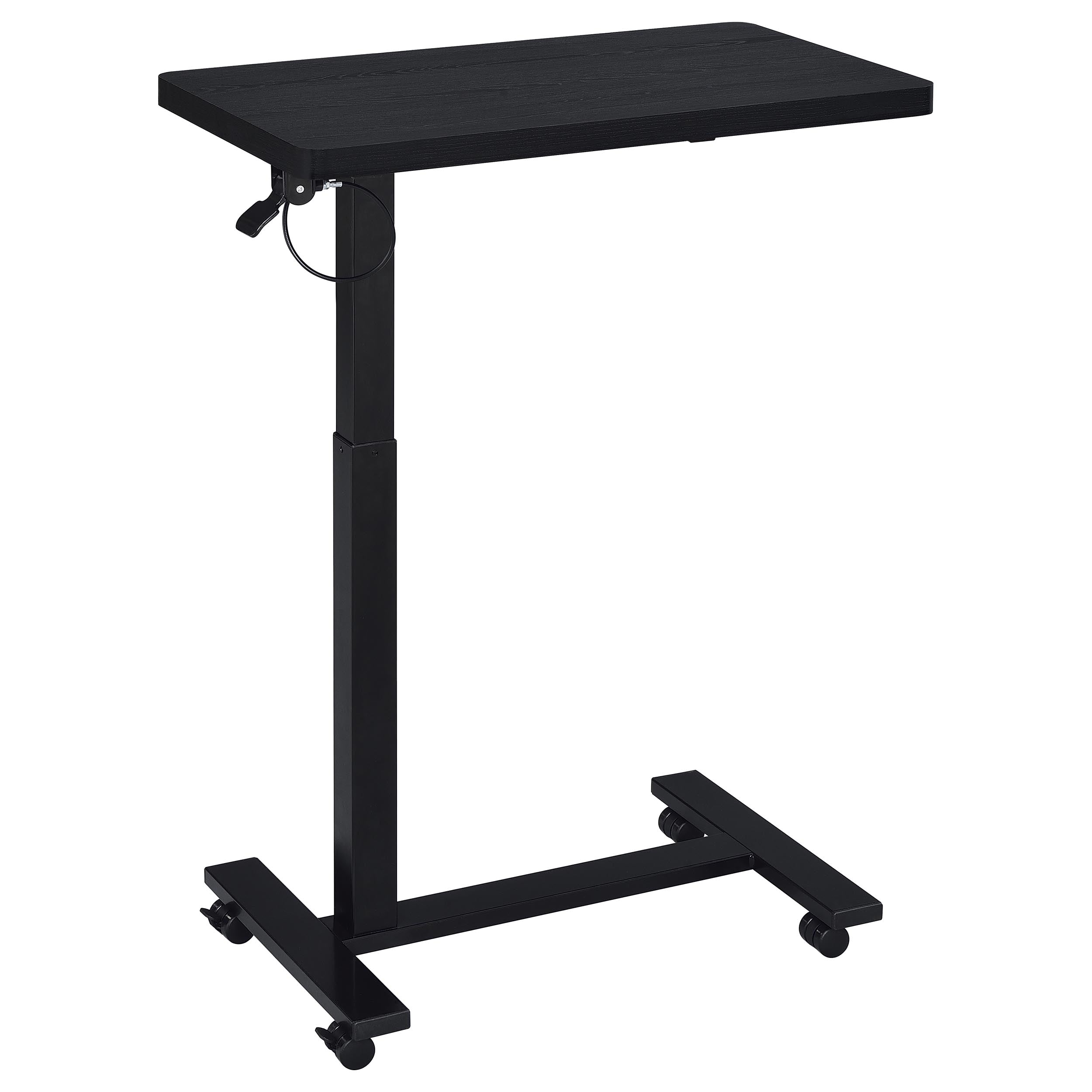Westpark Pneumatic Adjustable C-Shape Side Table with Casters Black — view 4