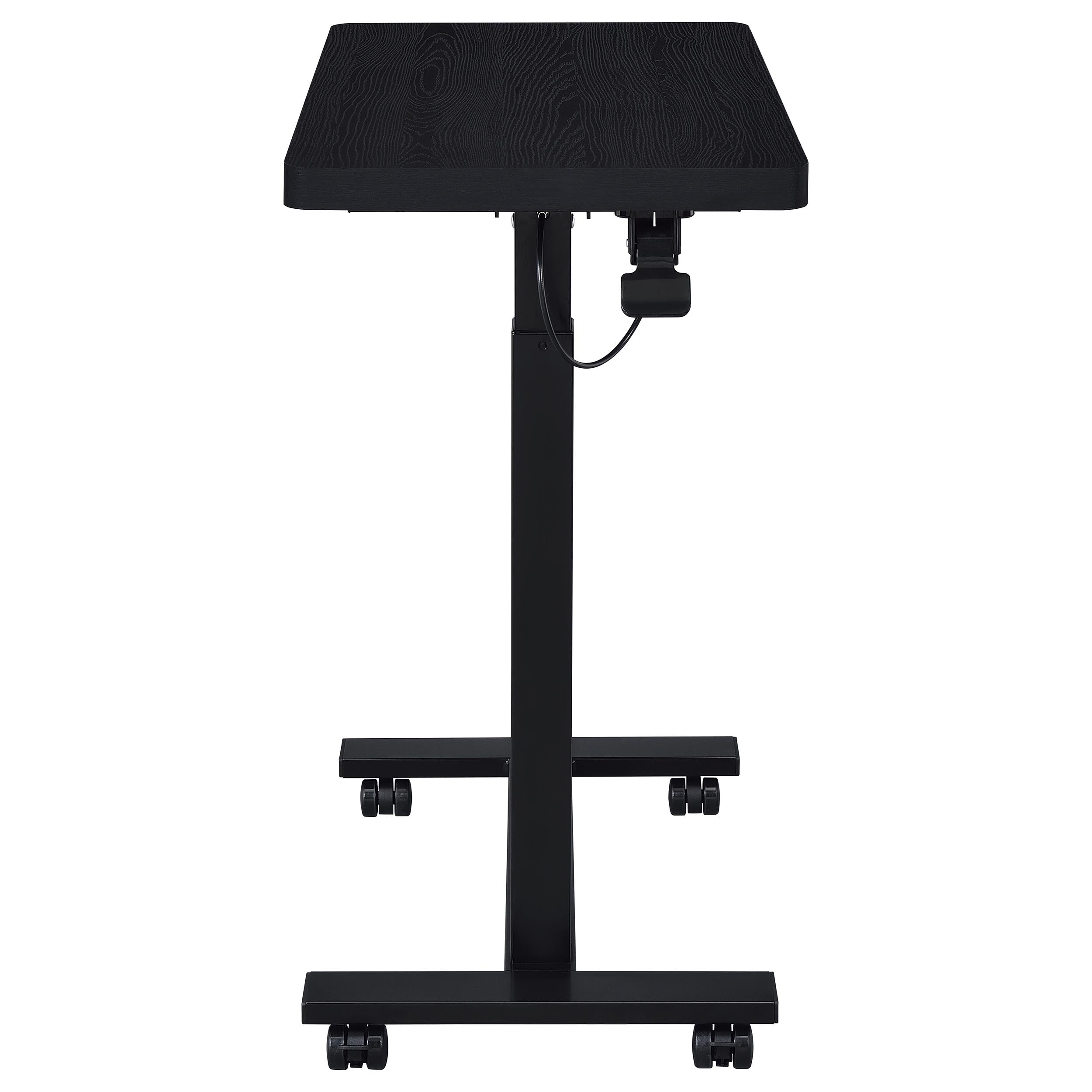 Westpark Pneumatic Adjustable C-Shape Side Table with Casters Black — view 8