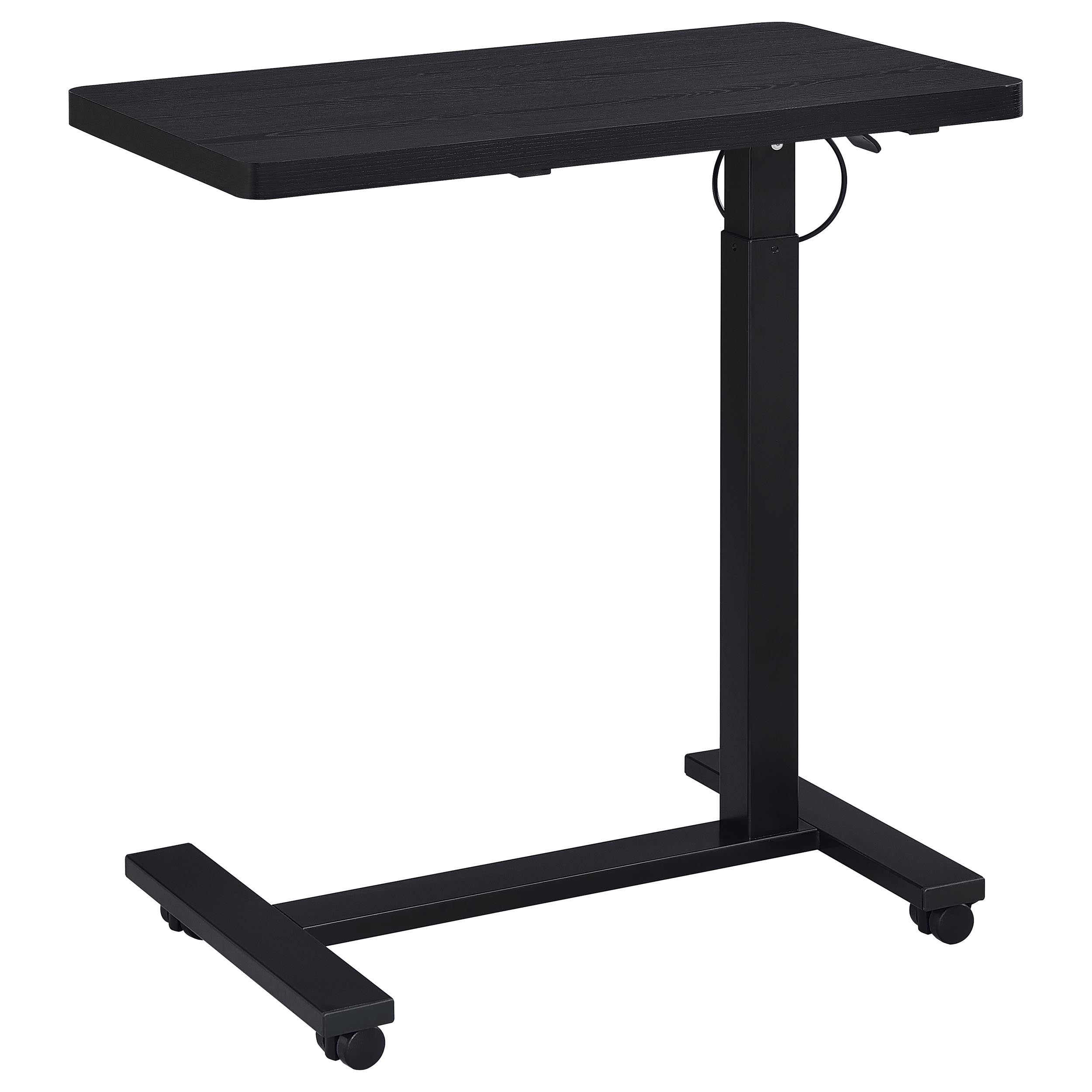 Westpark Pneumatic Adjustable C-Shape Side Table with Casters Black — view 9