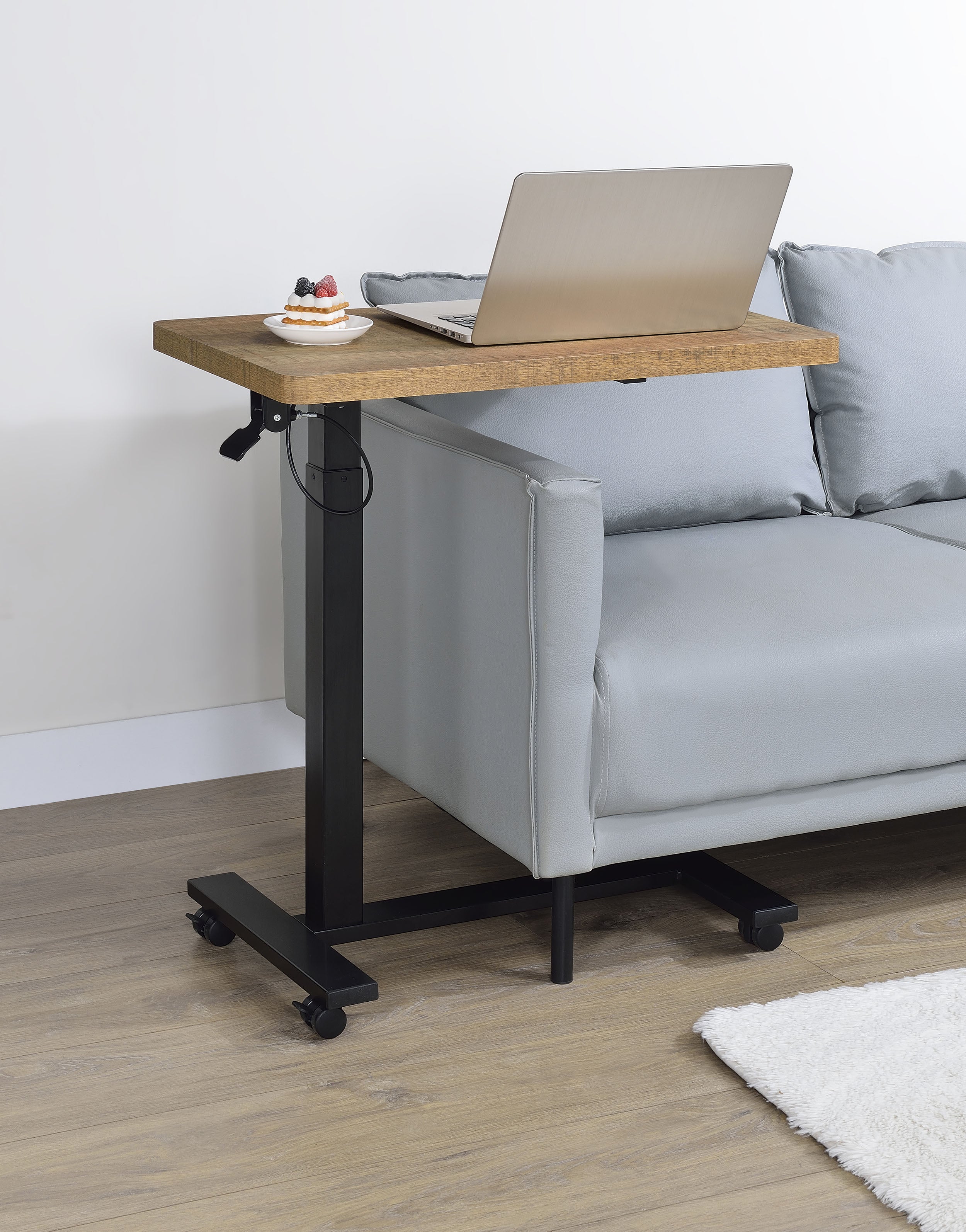 Westpark Pneumatic Adjustable C-Shape Side Table with Casters Mango — view 2