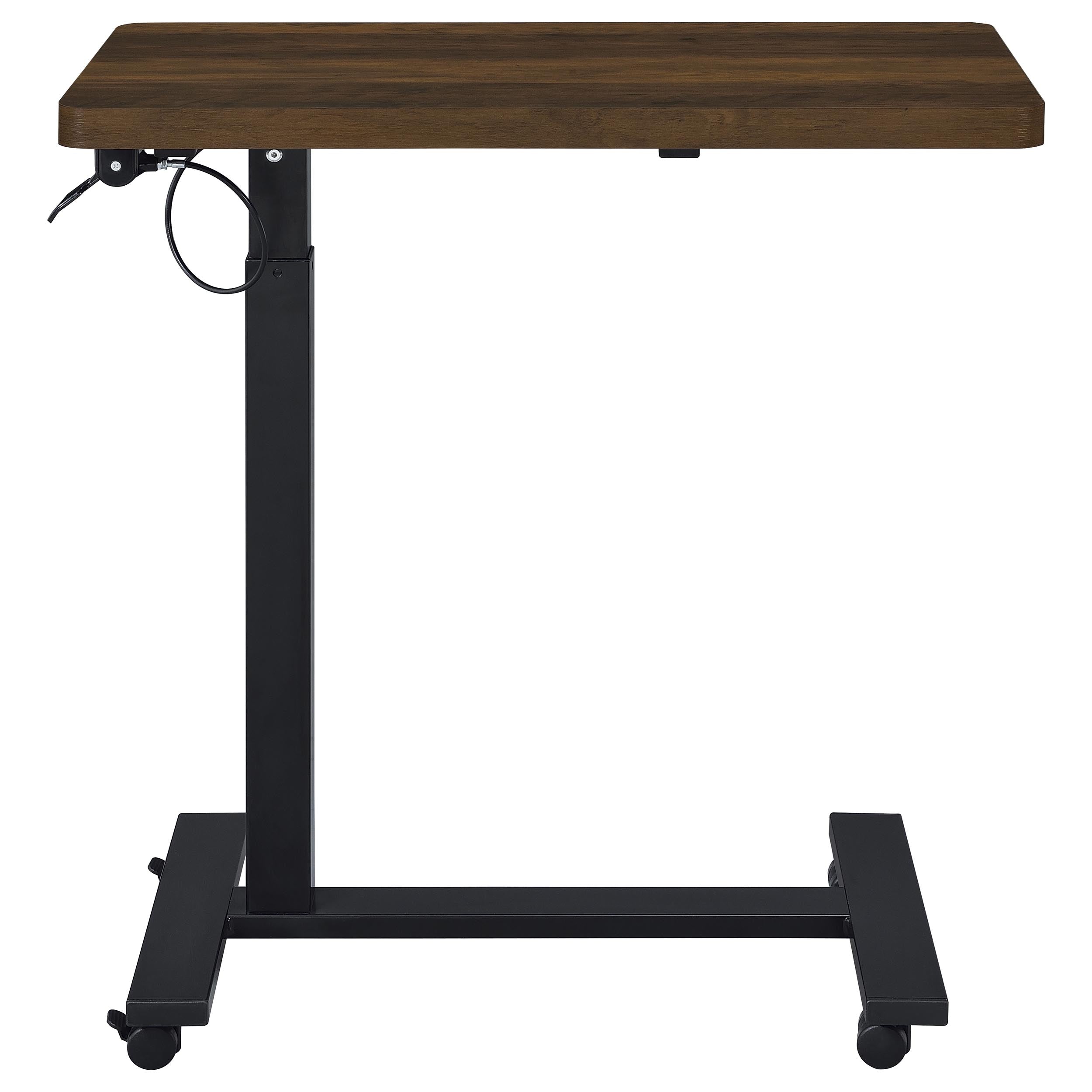 Westpark Pneumatic Adjustable C-Shape Side Table with Casters Dark Pine — view 6