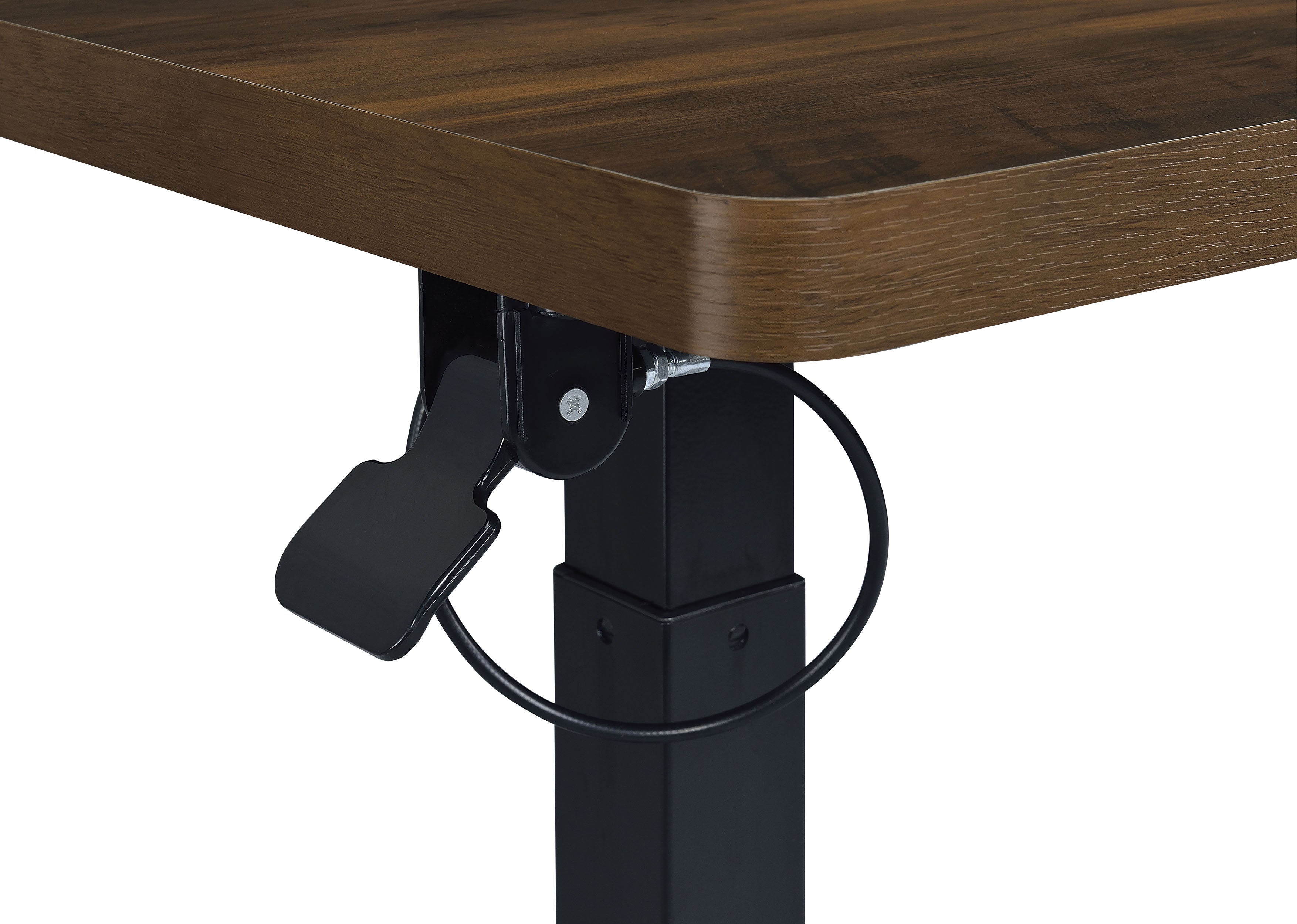 Westpark Pneumatic Adjustable C-Shape Side Table with Casters Dark Pine — view 12