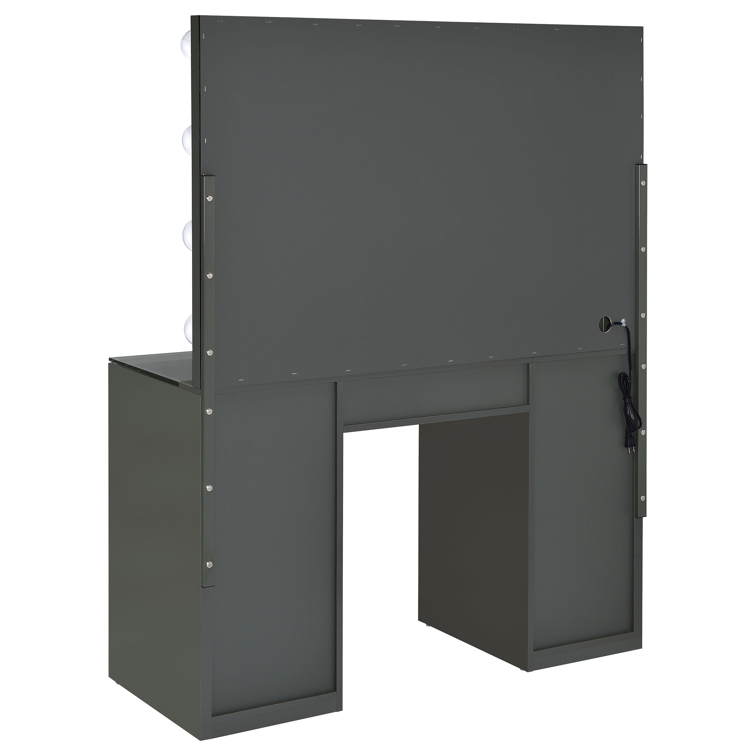 Acena 7-drawer Vanity Set with Lighting Grey High Gloss — view 7