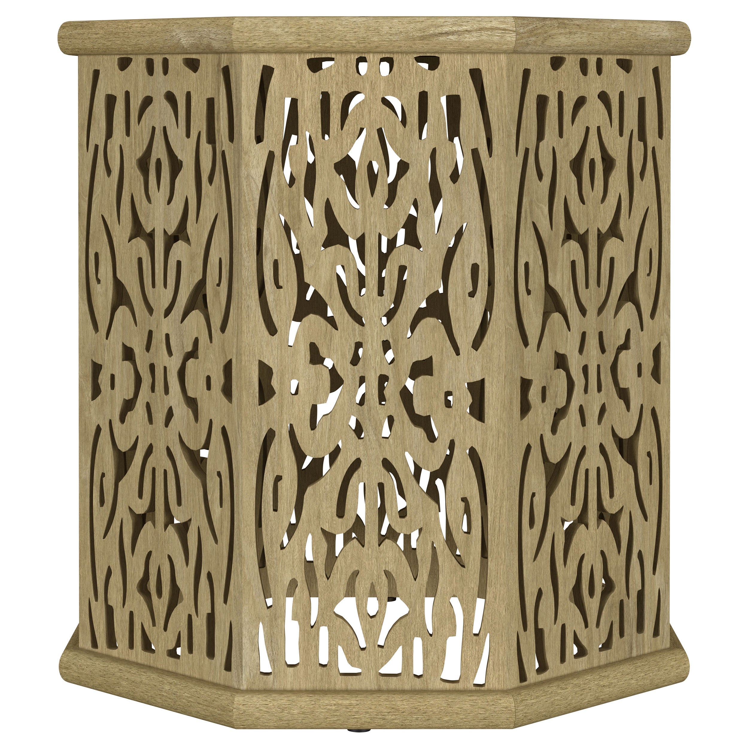 Torres Octagonal Solid Mango Wood Side Table Natural Brown — view 3