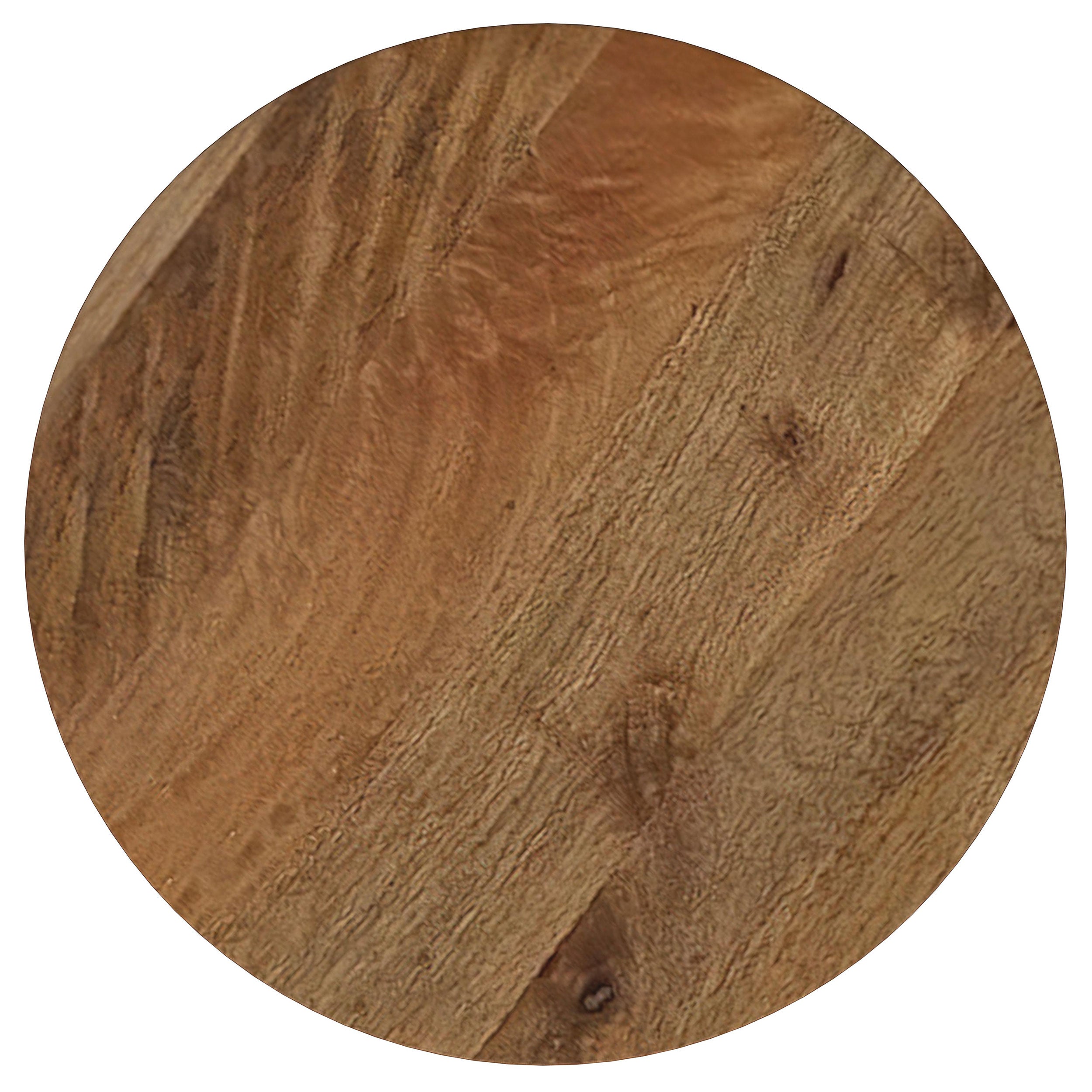 Aureo Round Solid Wood Accent Side Table Wild Honey — view 4