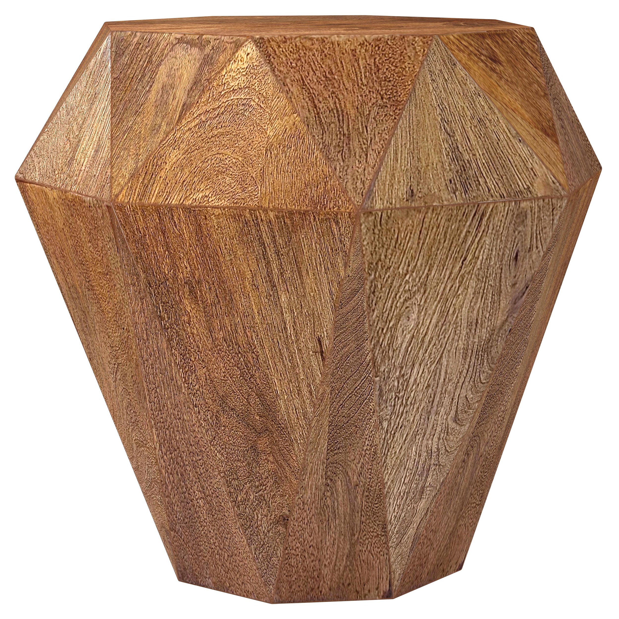 Jacinto Octagonal Solid Mango Wood Side Table Natural Brown — view 1