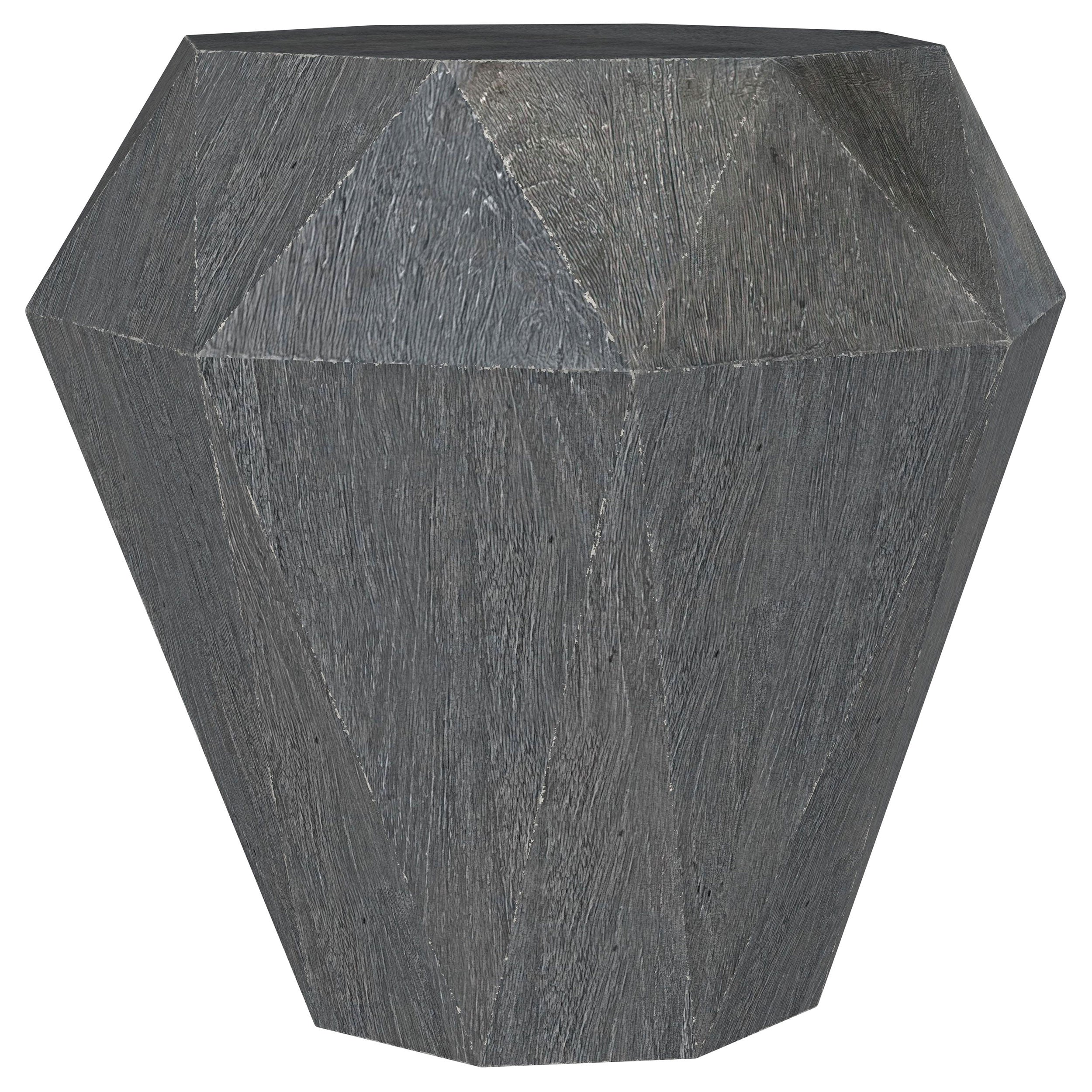 Jacinto Octagonal Solid Mango Wood Side Table Grey — view 1