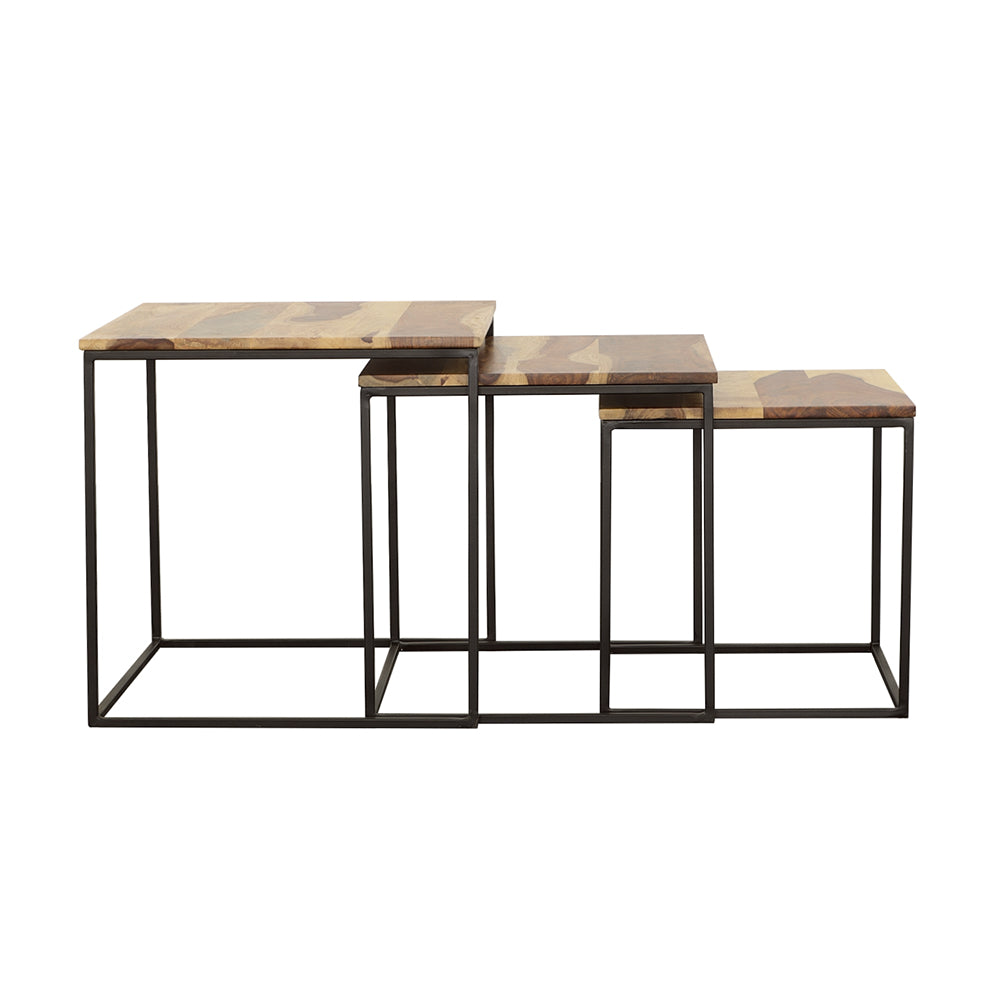 Belcourt 3-piece Square Nesting Tables Natural and Black — view 5