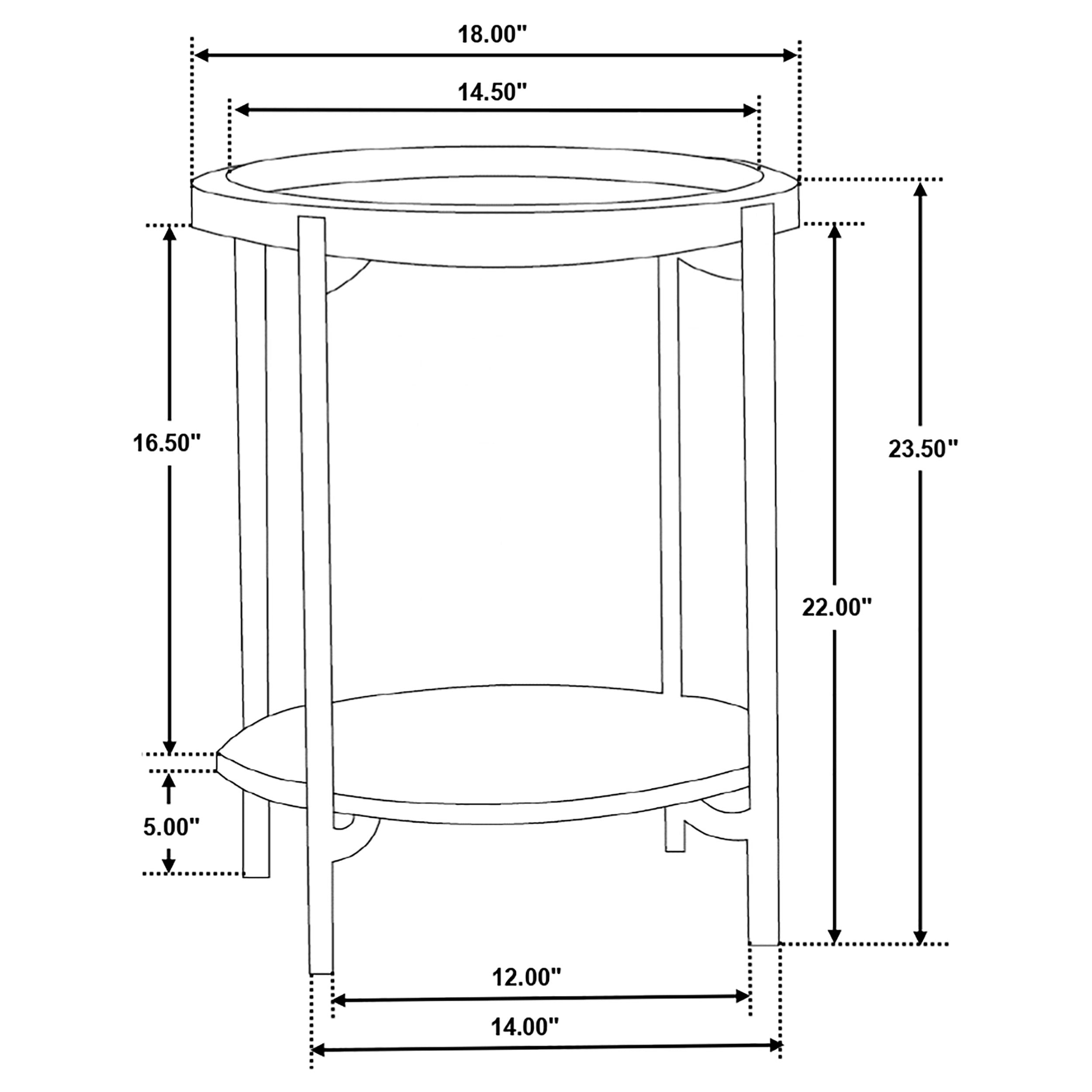 Adhvik Round End Side Table Marble Shelf Natural and Black — view 5