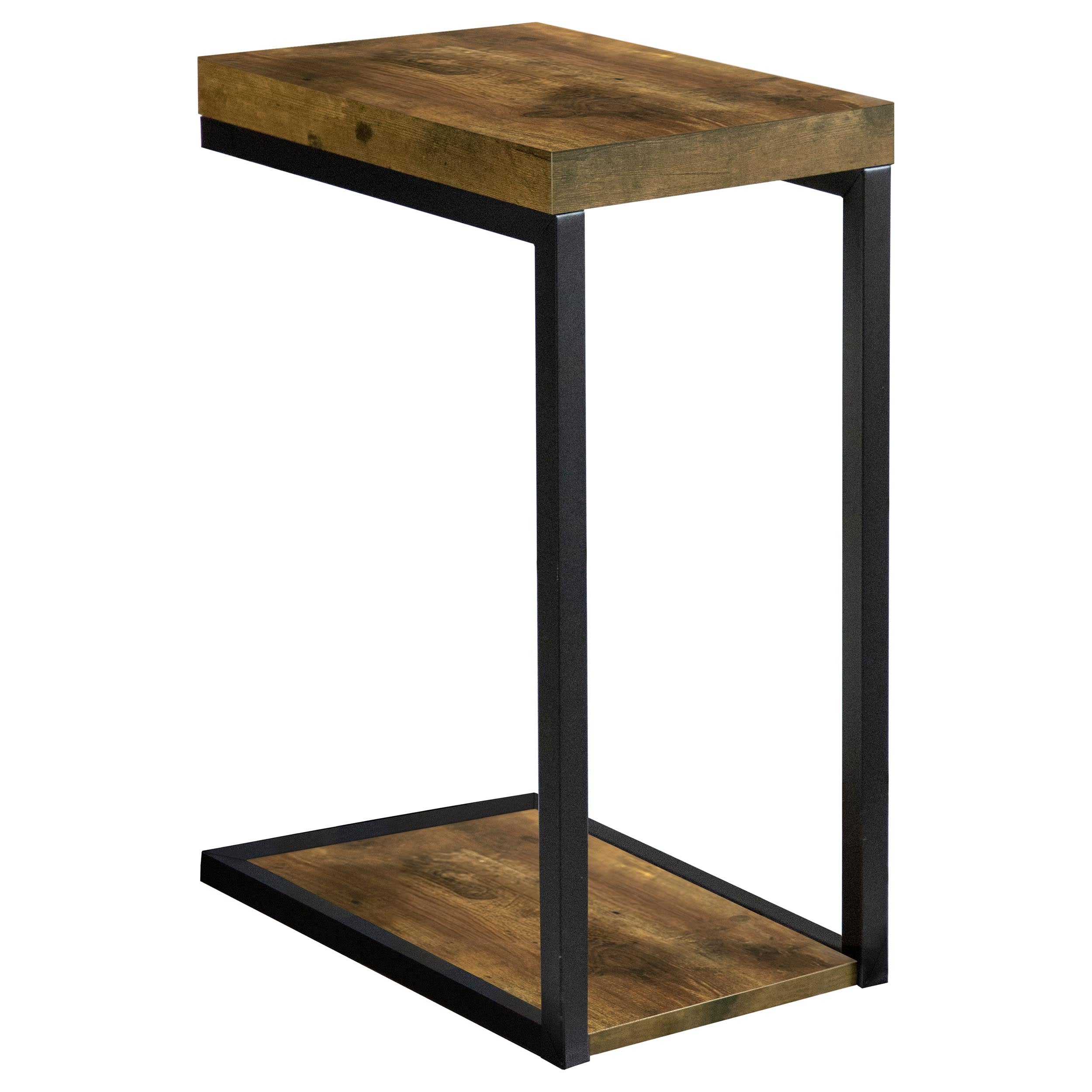 Beck Engineered Wood C-Shape Sofa Side Table Antique Nutmeg — view 1