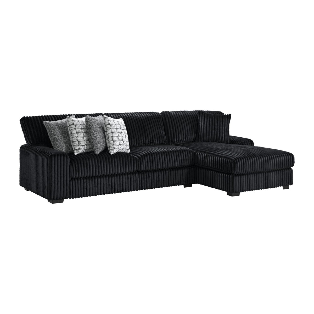 Nightfall Sectional Set With 1 Pillow in Black by Elements International