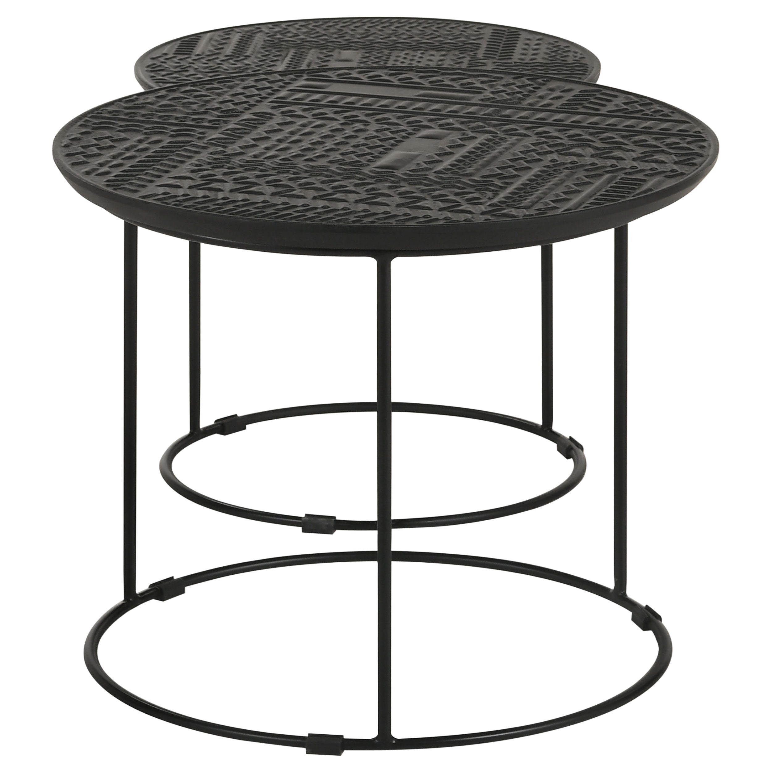 Loannis 2-piece Round Mango Wood Nesting Table Matte Black — view 6