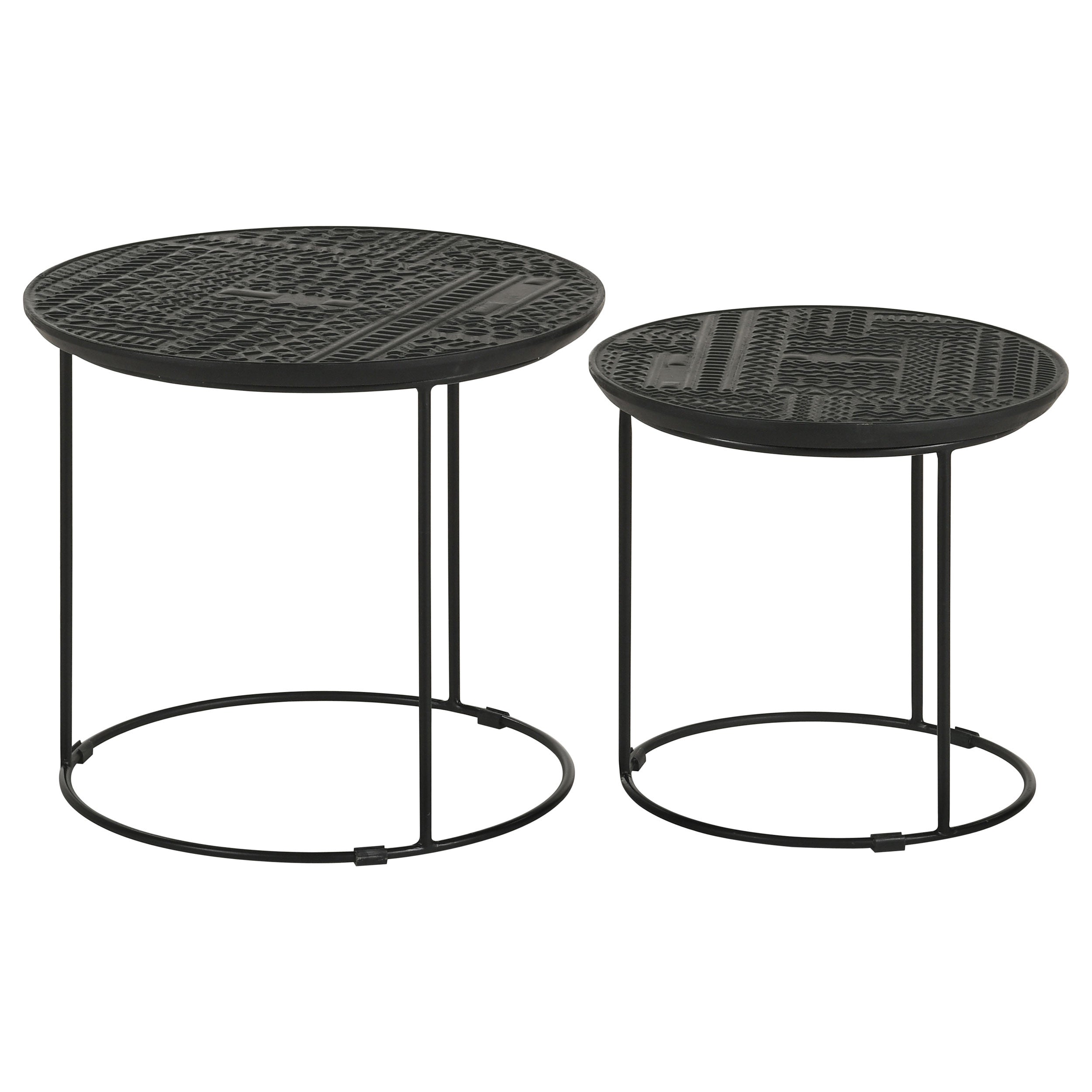 Loannis 2-piece Round Mango Wood Nesting Table Matte Black — view 7