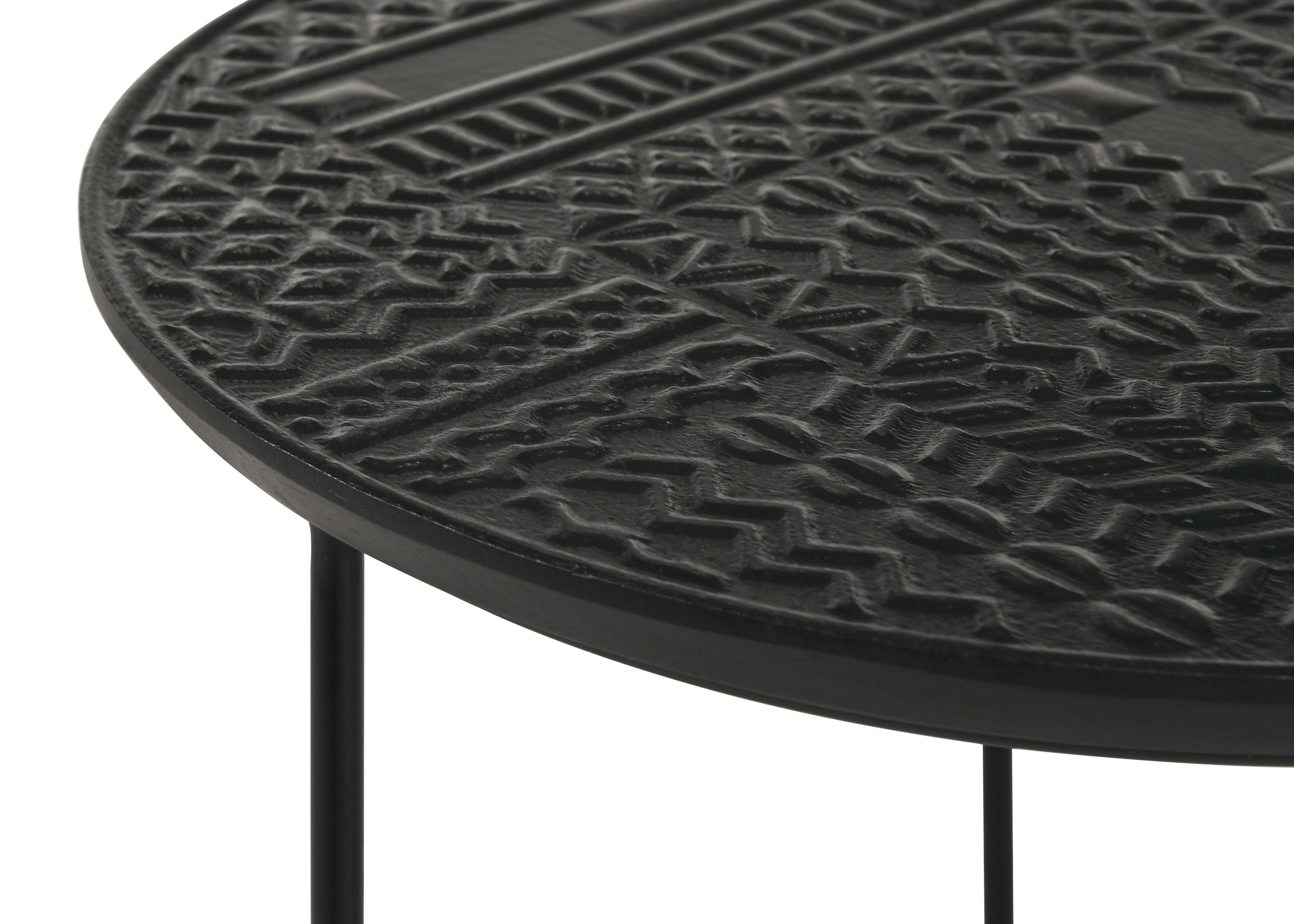 Loannis 2-piece Round Mango Wood Nesting Table Matte Black — view 9