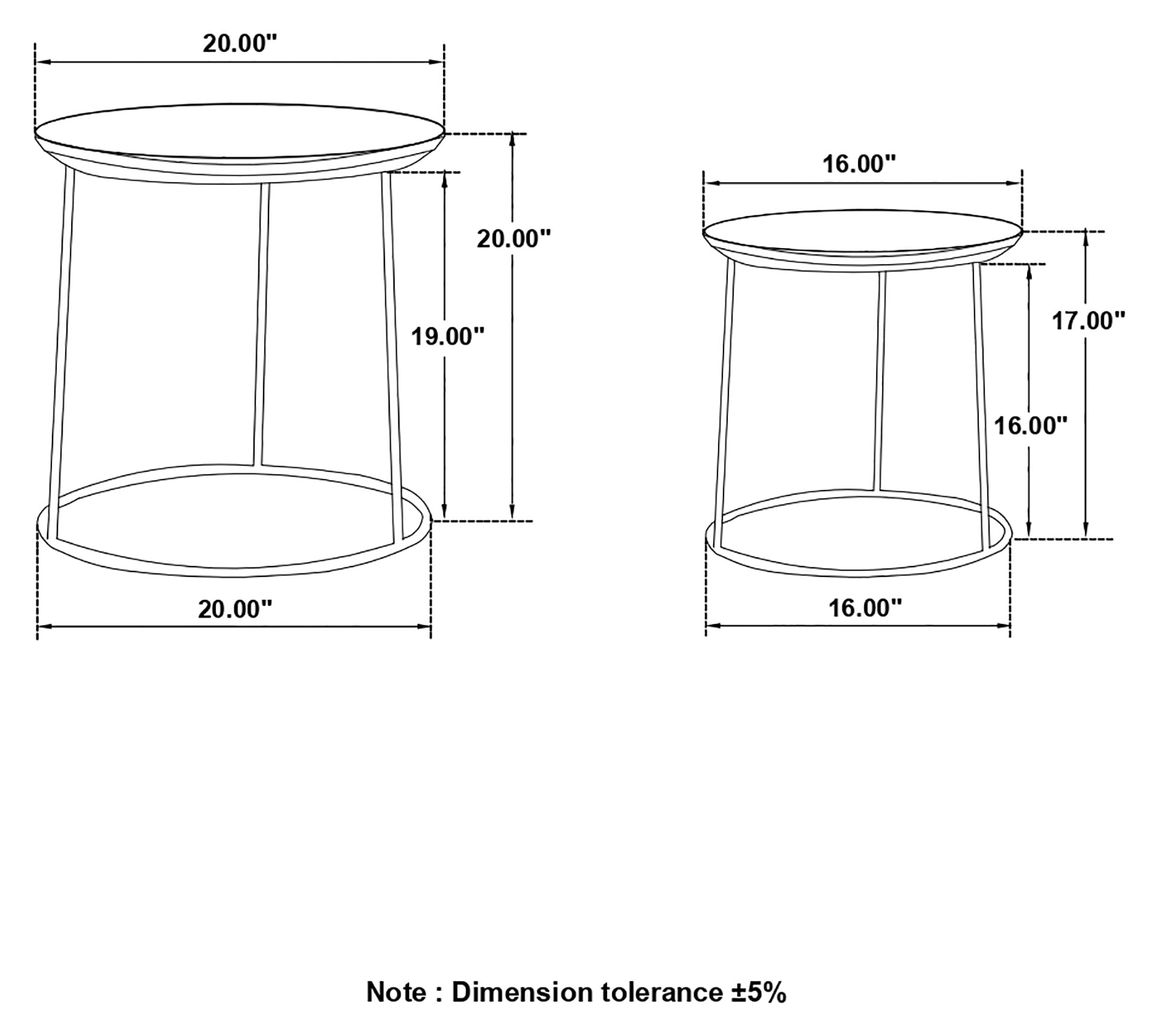 Loannis 2-piece Round Mango Wood Nesting Table Matte Black — view 10