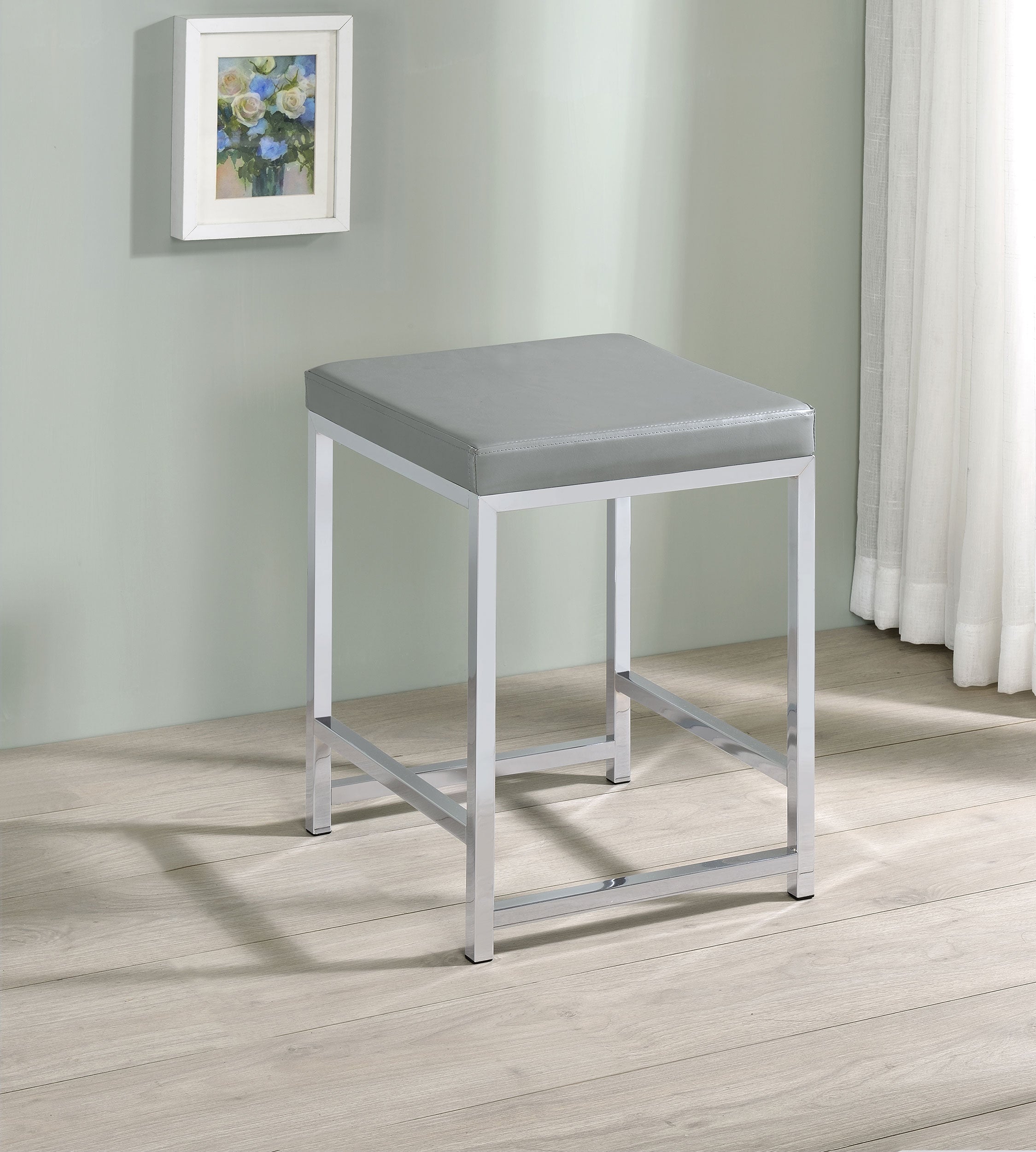 Umbridge Upholstered Square Padded Cushion Vanity Stool — view 2
