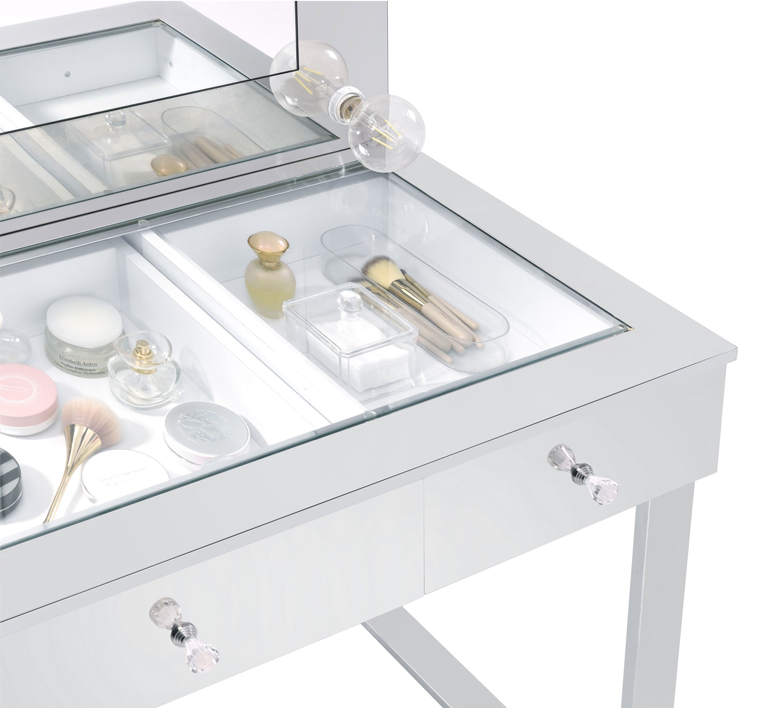 Umbridge 3-drawer Vanity Set with Lighting Chrome and White — view 5
