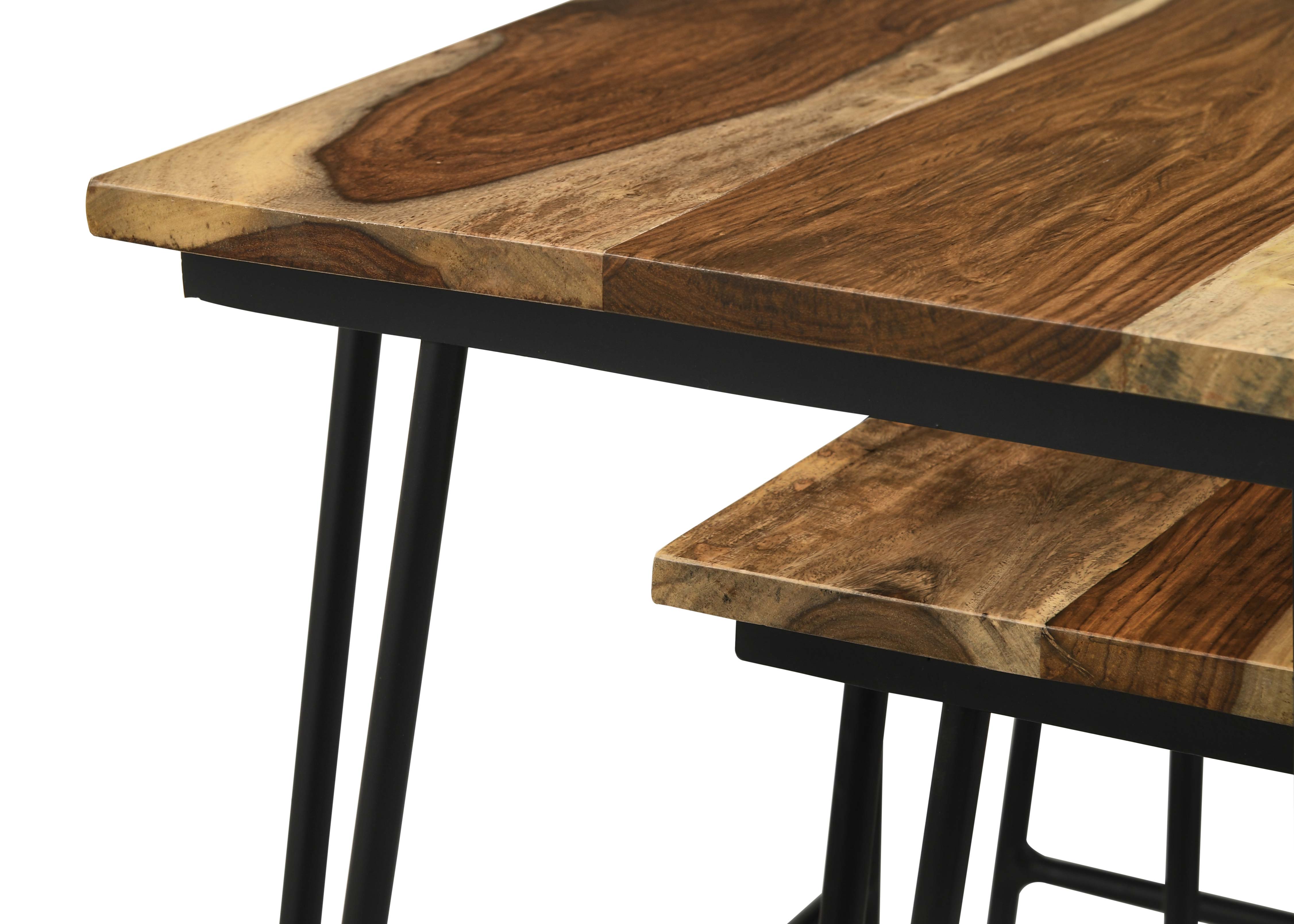 Nayeli 3-piece Solid Sheesham Wood Nesting Tables Natural — view 9