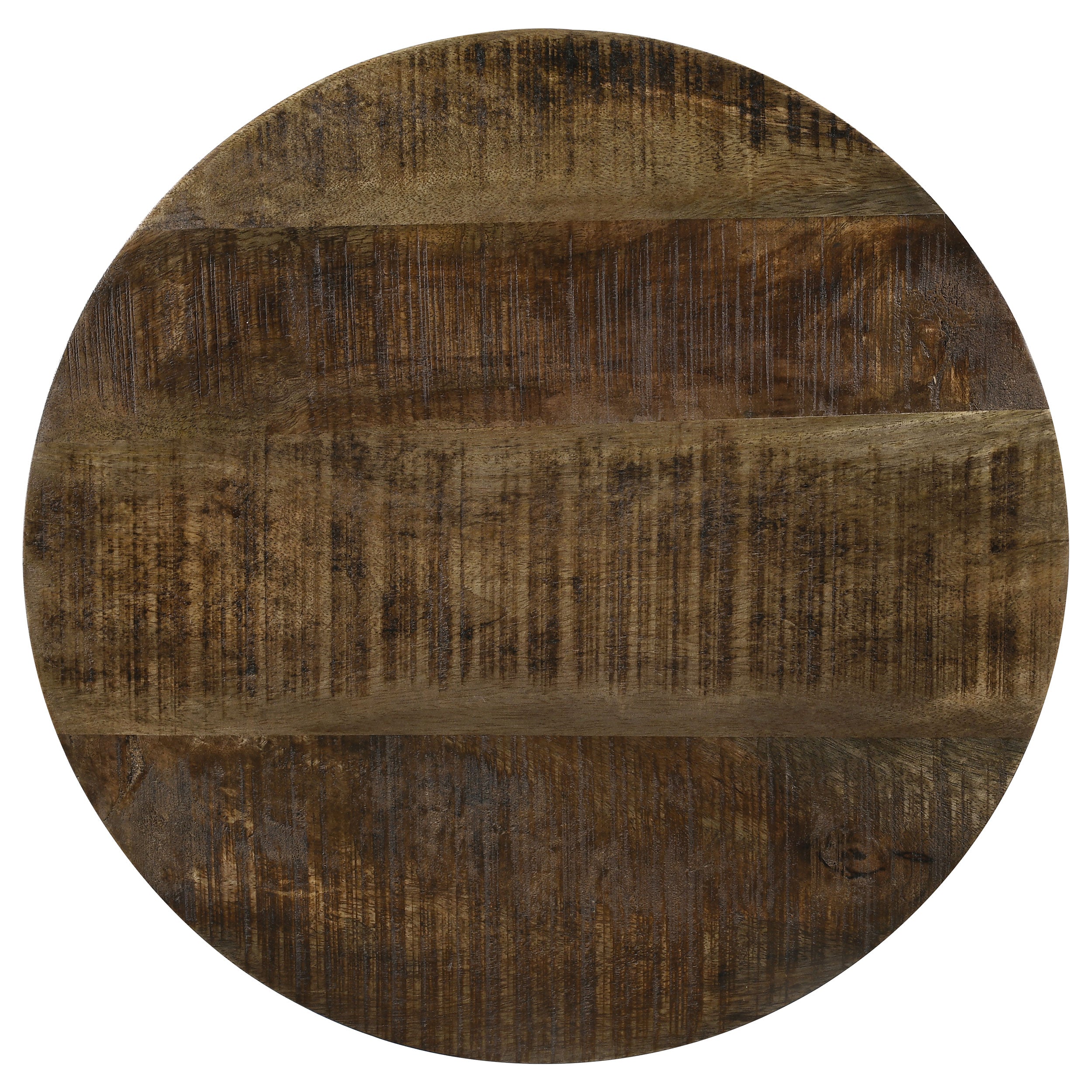 Aurora Round Drum Base Accent Side Table Natural and Black — view 4