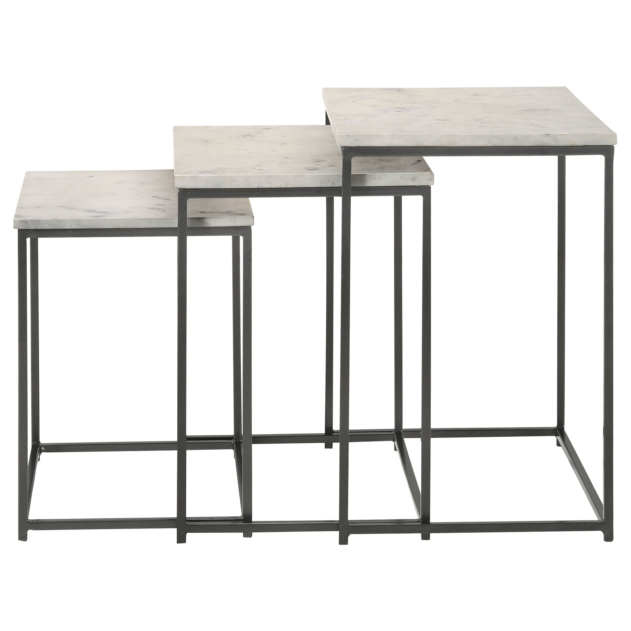 Medora 3-piece Marble Top Nesting Table Set White — view 6