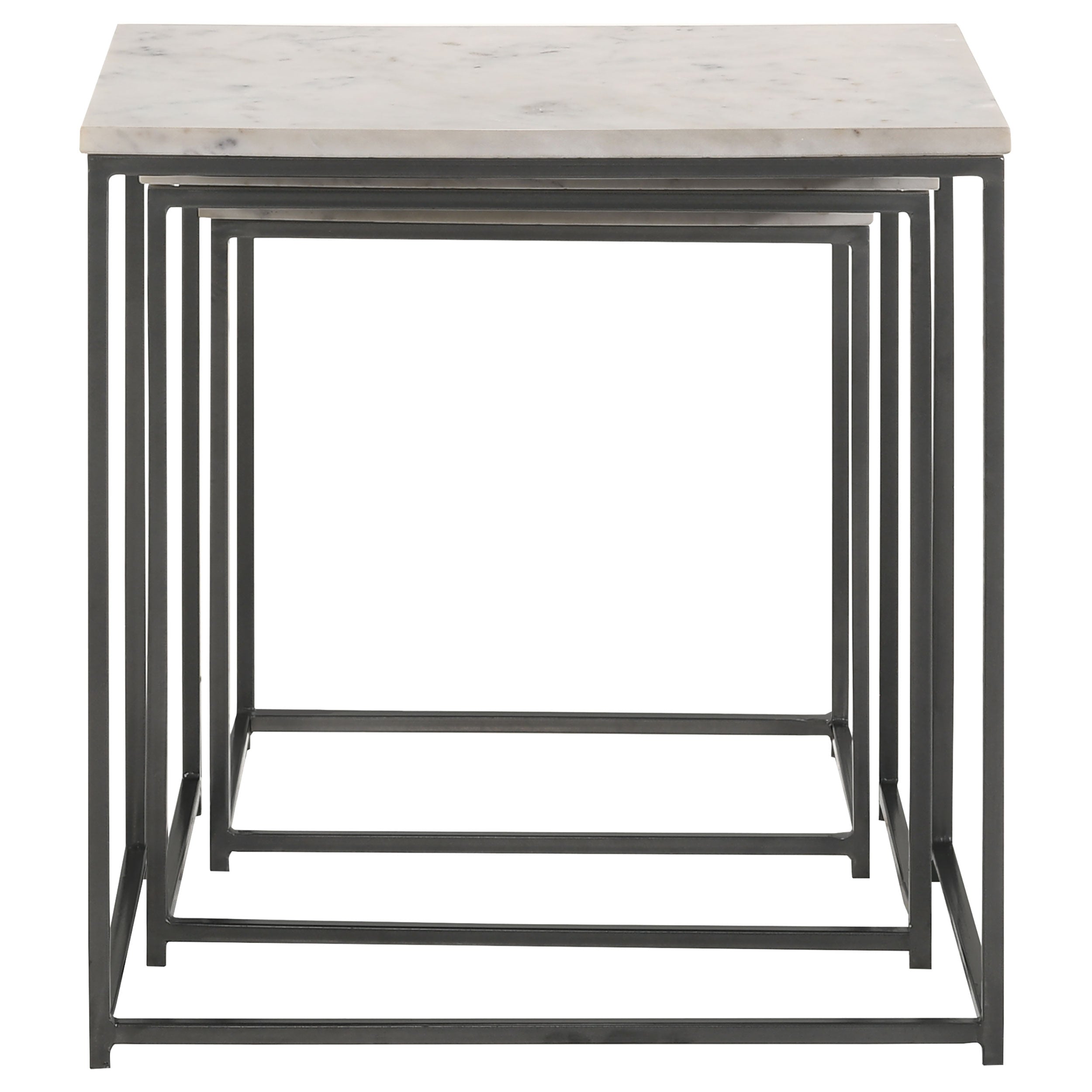 Medora 3-piece Marble Top Nesting Table Set White — view 7