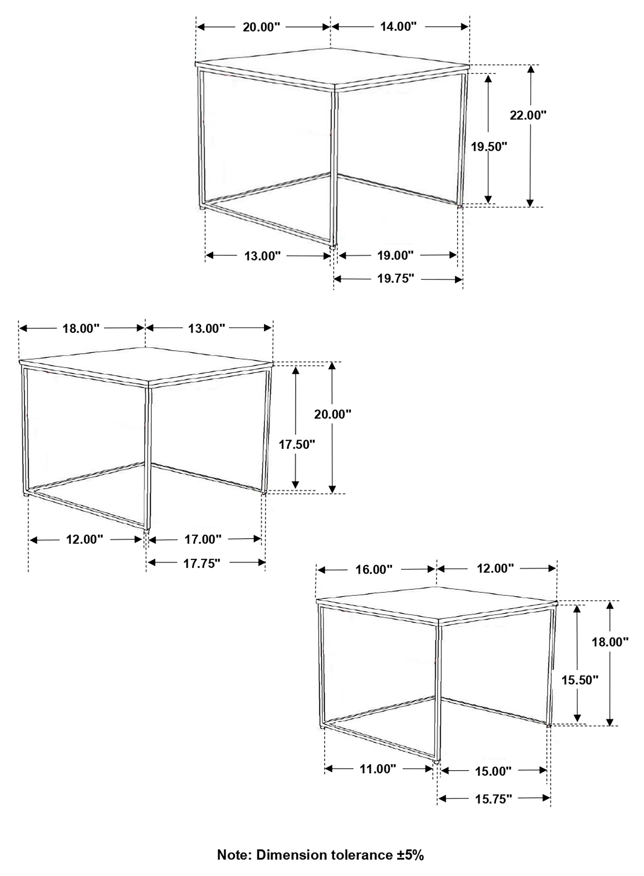 Medora 3-piece Marble Top Nesting Table Set White — view 11