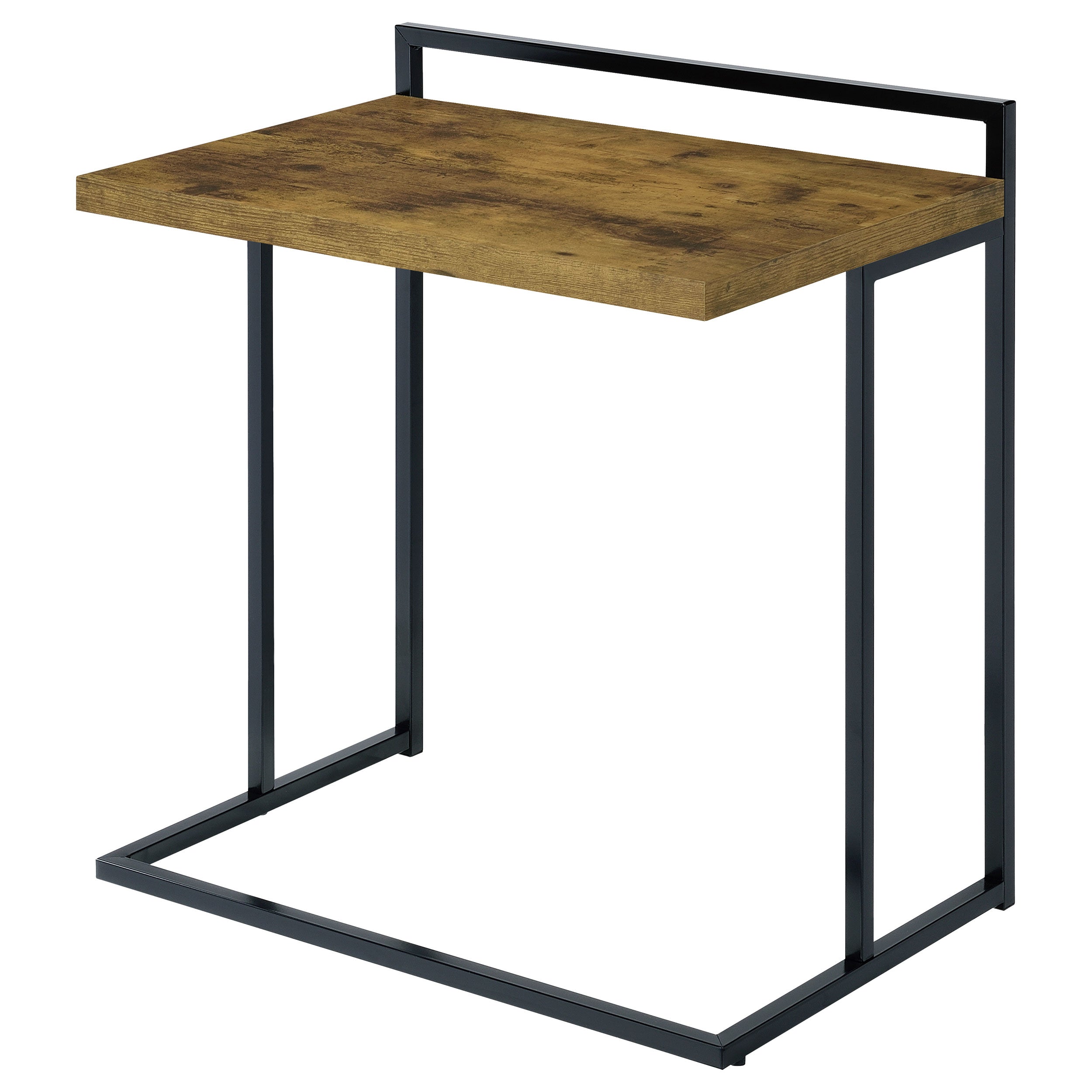 Dani Rectangular C-Shaped Sofa Side Table Rustic Nutmeg — view 3