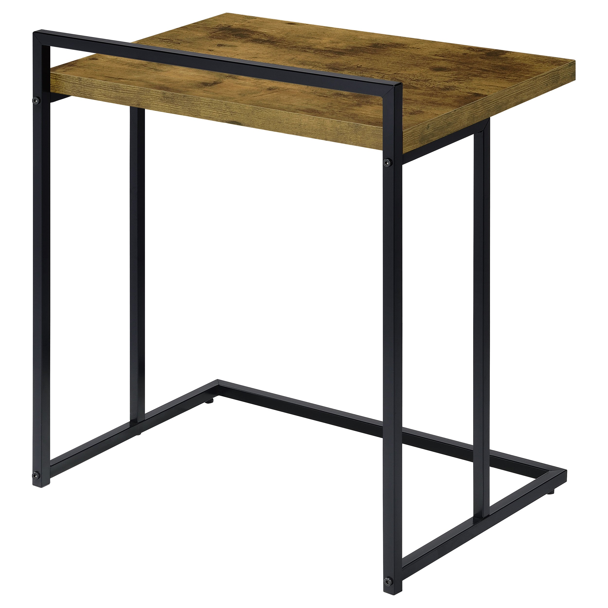 Dani Rectangular C-Shaped Sofa Side Table Rustic Nutmeg — view 5