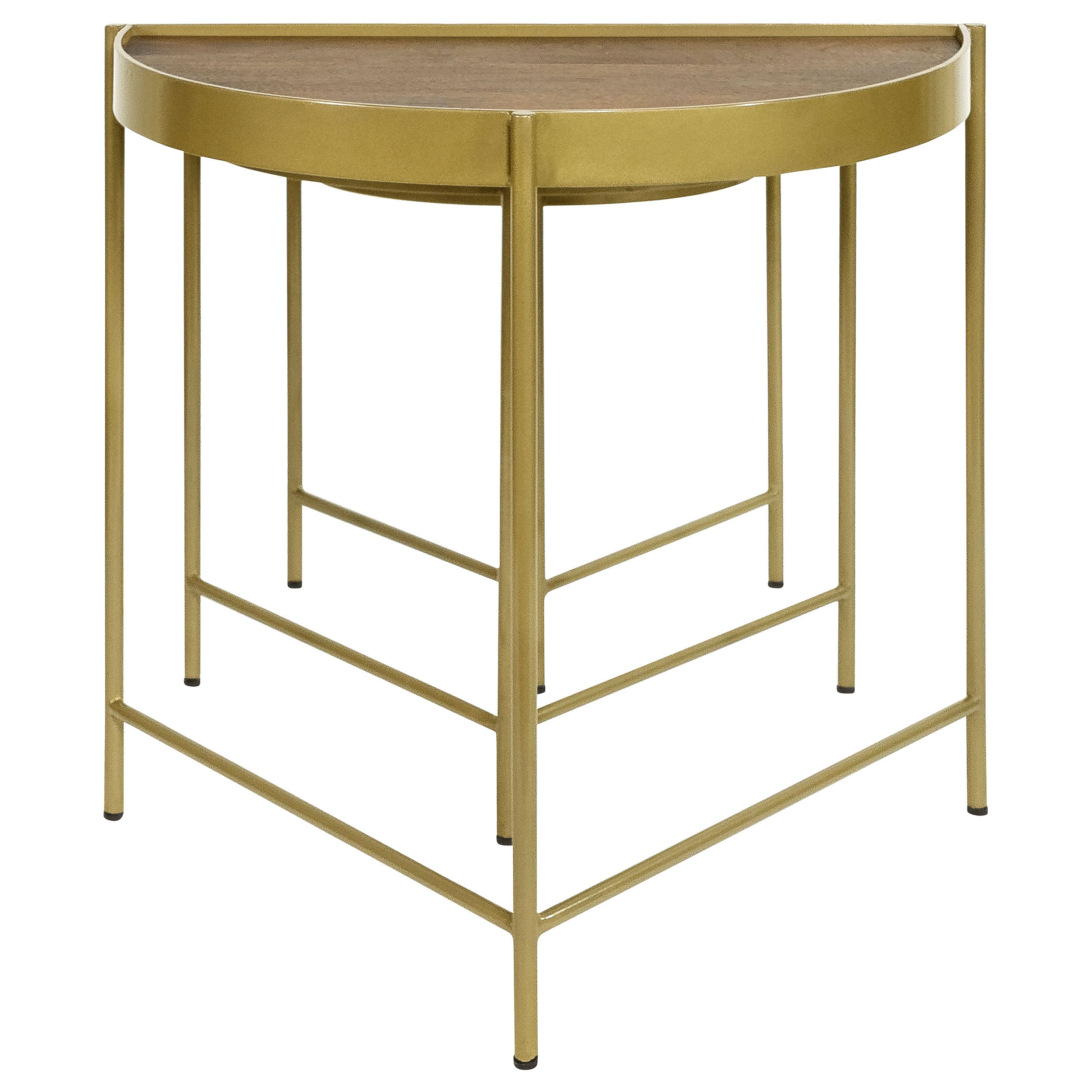 Tristen 3-Piece Demilune Nesting Table Brown and Gold — view 3