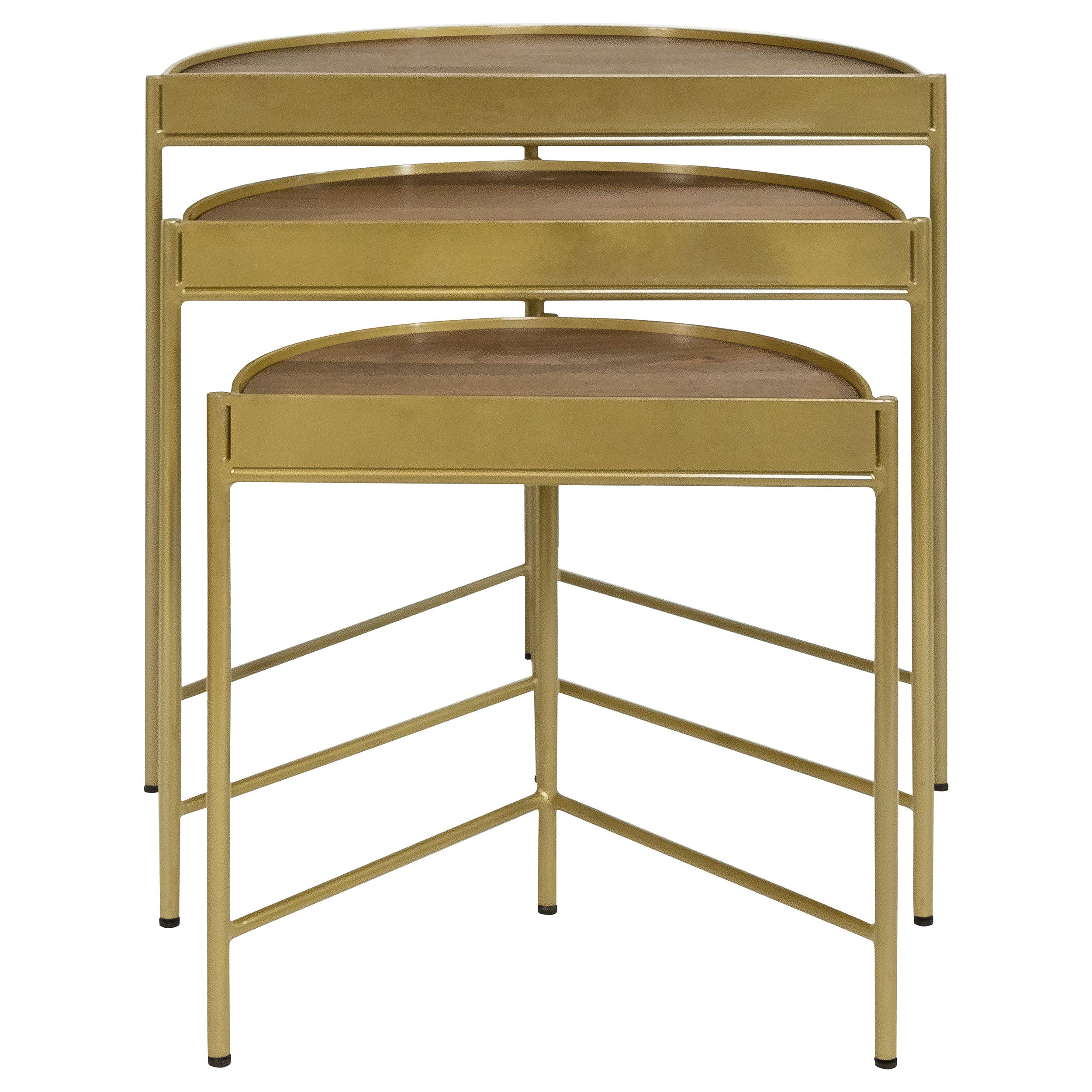 Tristen 3-Piece Demilune Nesting Table Brown and Gold — view 5