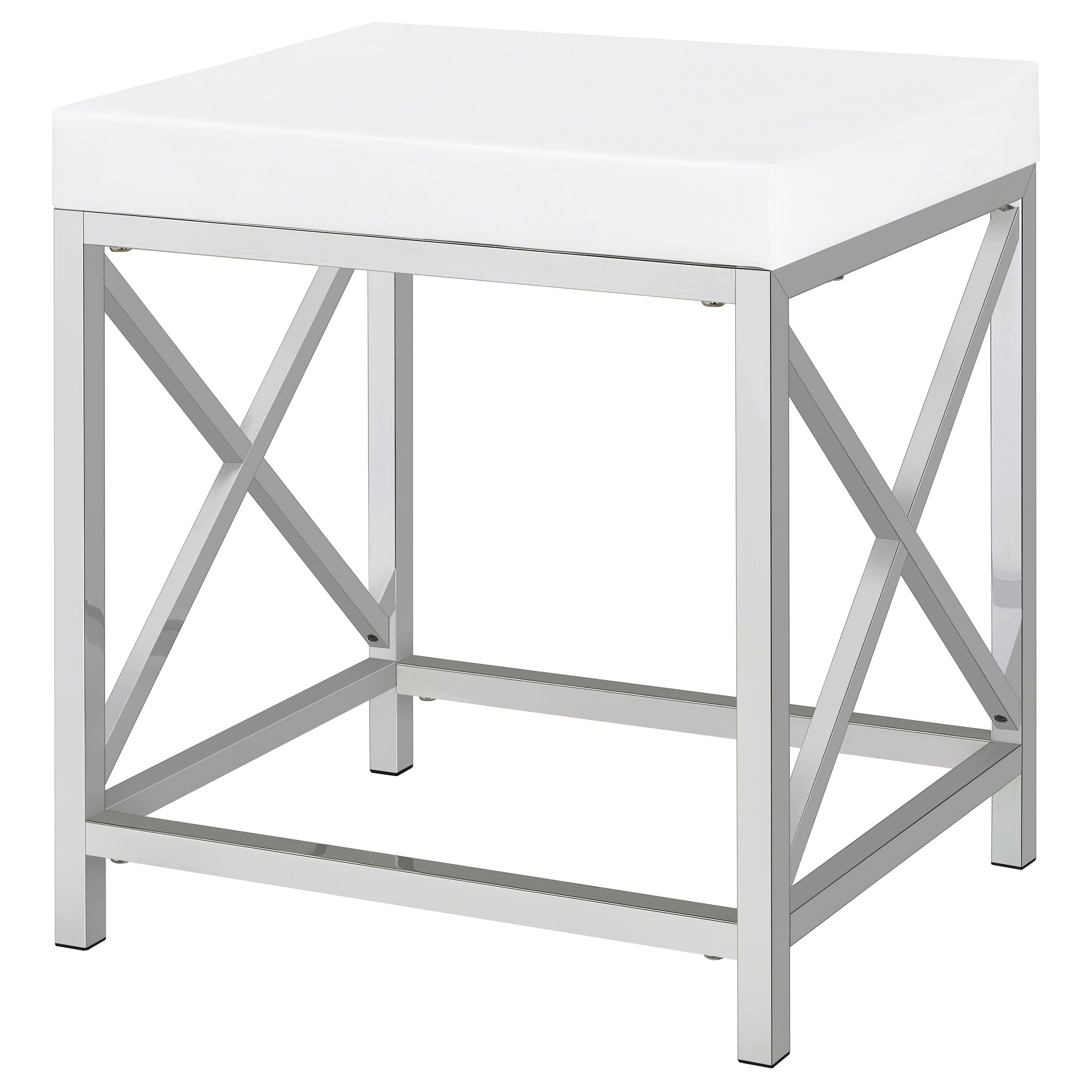 Eliza Vanity Set with Lighting & Stool White and Chrome — view 12